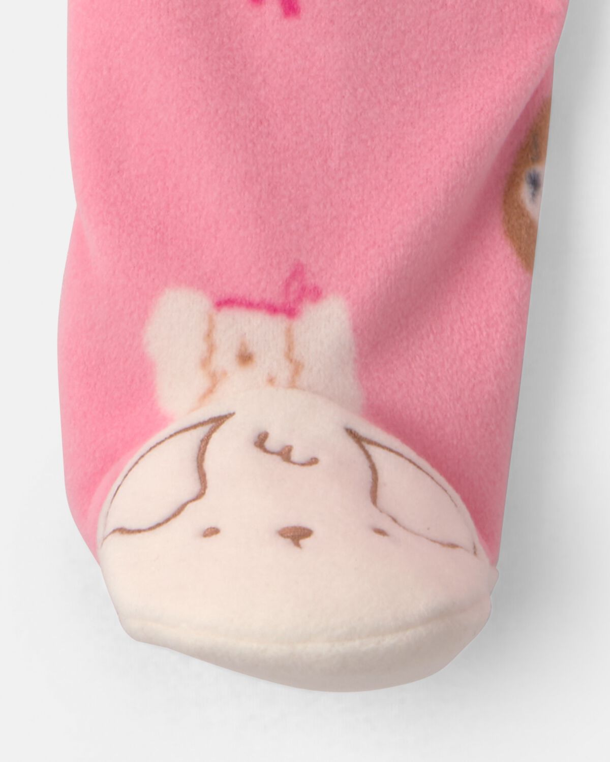 Baby Girl Dog Fleece 2-Way Zip Sleep & Play Pajamas - Pink - Image 5