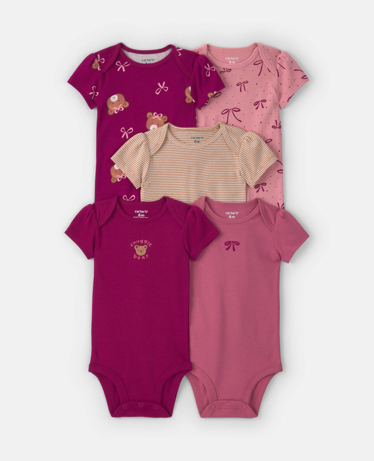 Baby Girl 5-Pack Floral Butterfly Short-Sleeve Multipack Bodysuits - Image 16