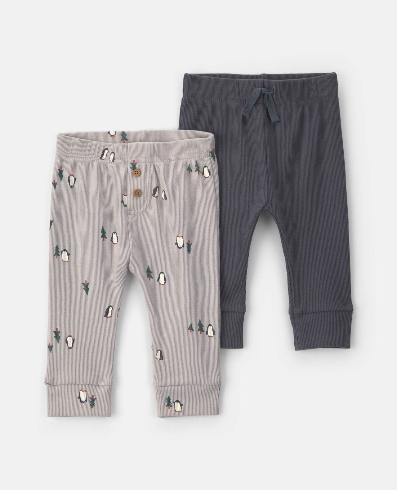 Baby Boy 2-Pack Penguin Pull-On Pants - Grey - Image 5