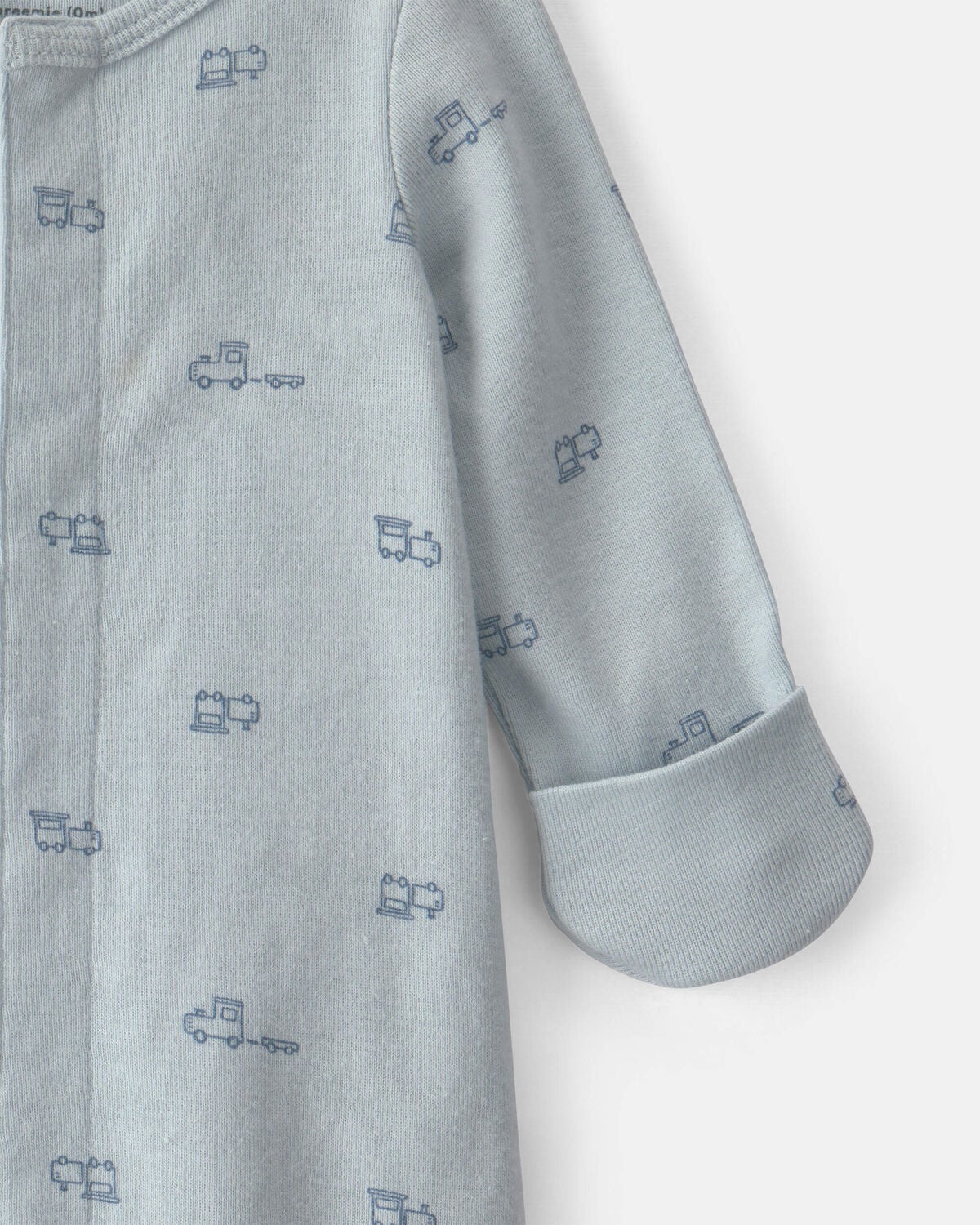 Baby Boy Train Long-Sleeve Sleeper Gown - Blue - Image 3