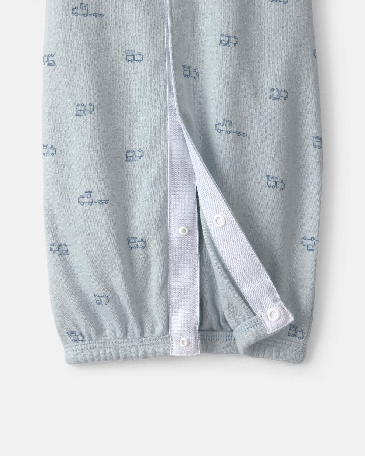 Baby Boy Train Long-Sleeve Sleeper Gown - Blue - Image 4