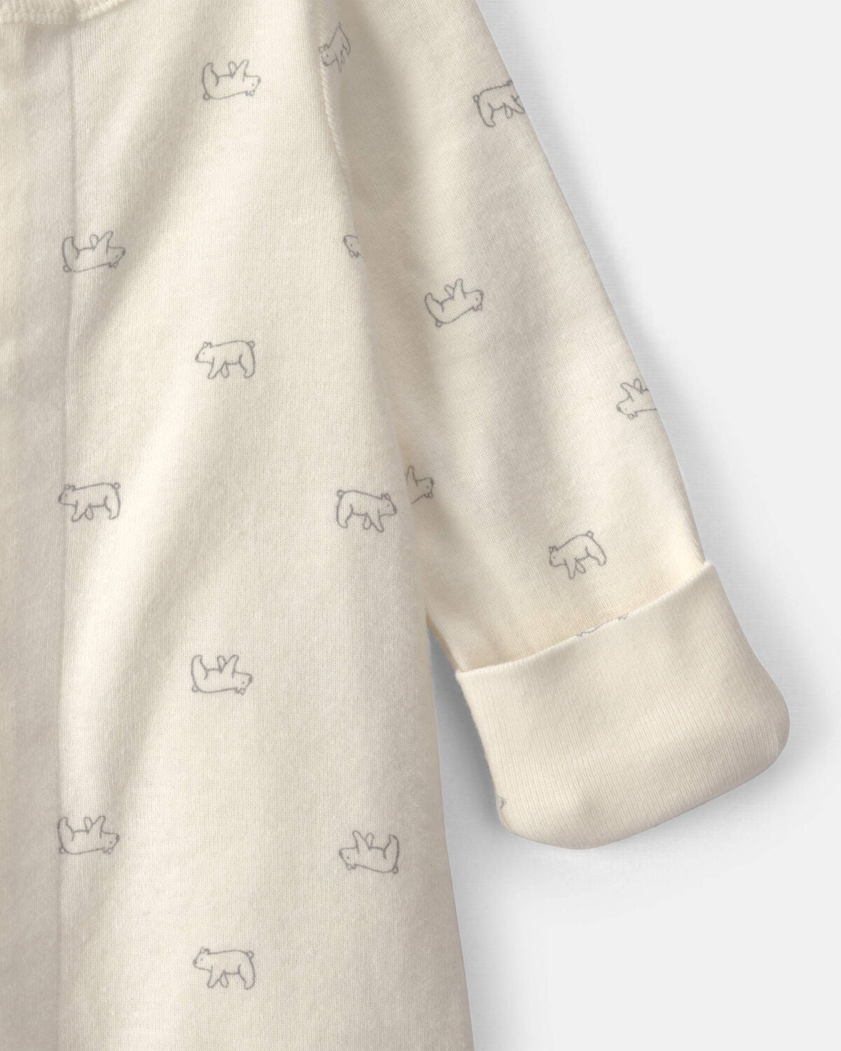Baby Bear Long-Sleeve Sleeper Gown - Cream - Image 2