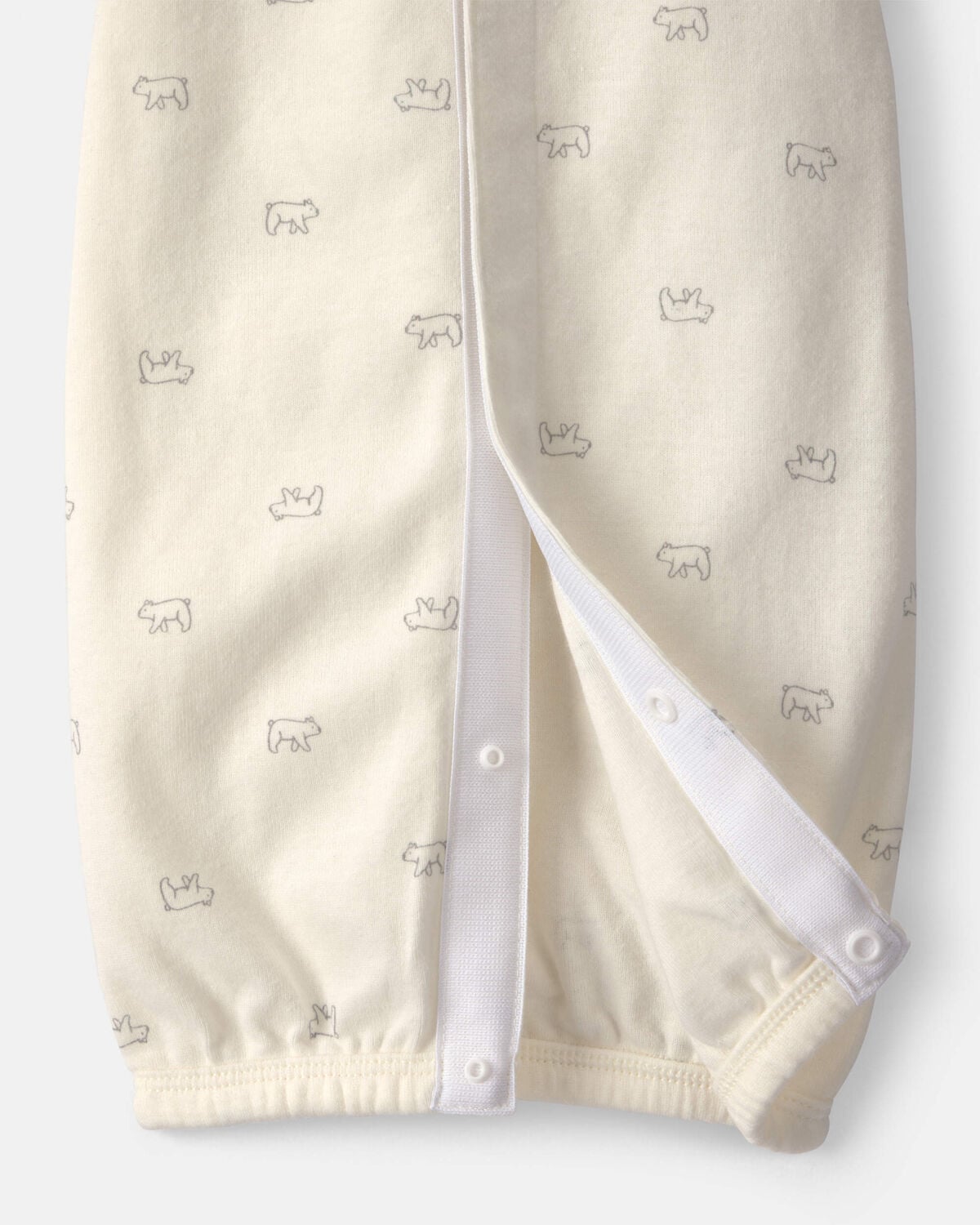 Baby Bear Long-Sleeve Sleeper Gown - Cream - Image 3