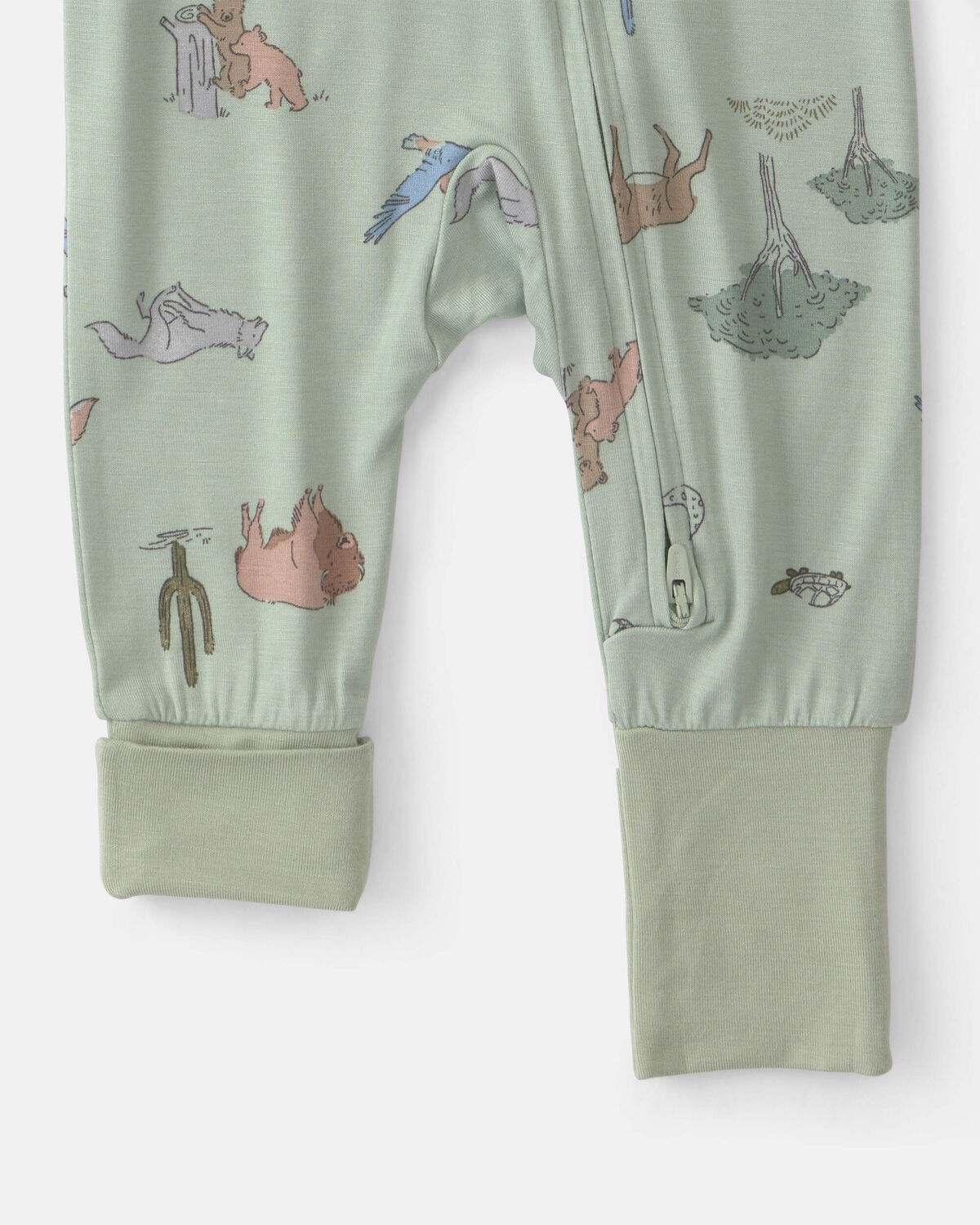Baby Boy Desert PurelySoft™ 2-Way Zip Sleep & Play Pajamas - Green - Image 6
