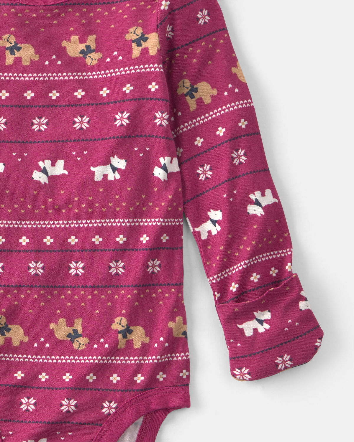 Baby 2-Piece Fair Isle PurelySoft™ Long-Sleeve Bodysuit & Pant Set - Burgundy - Image 2