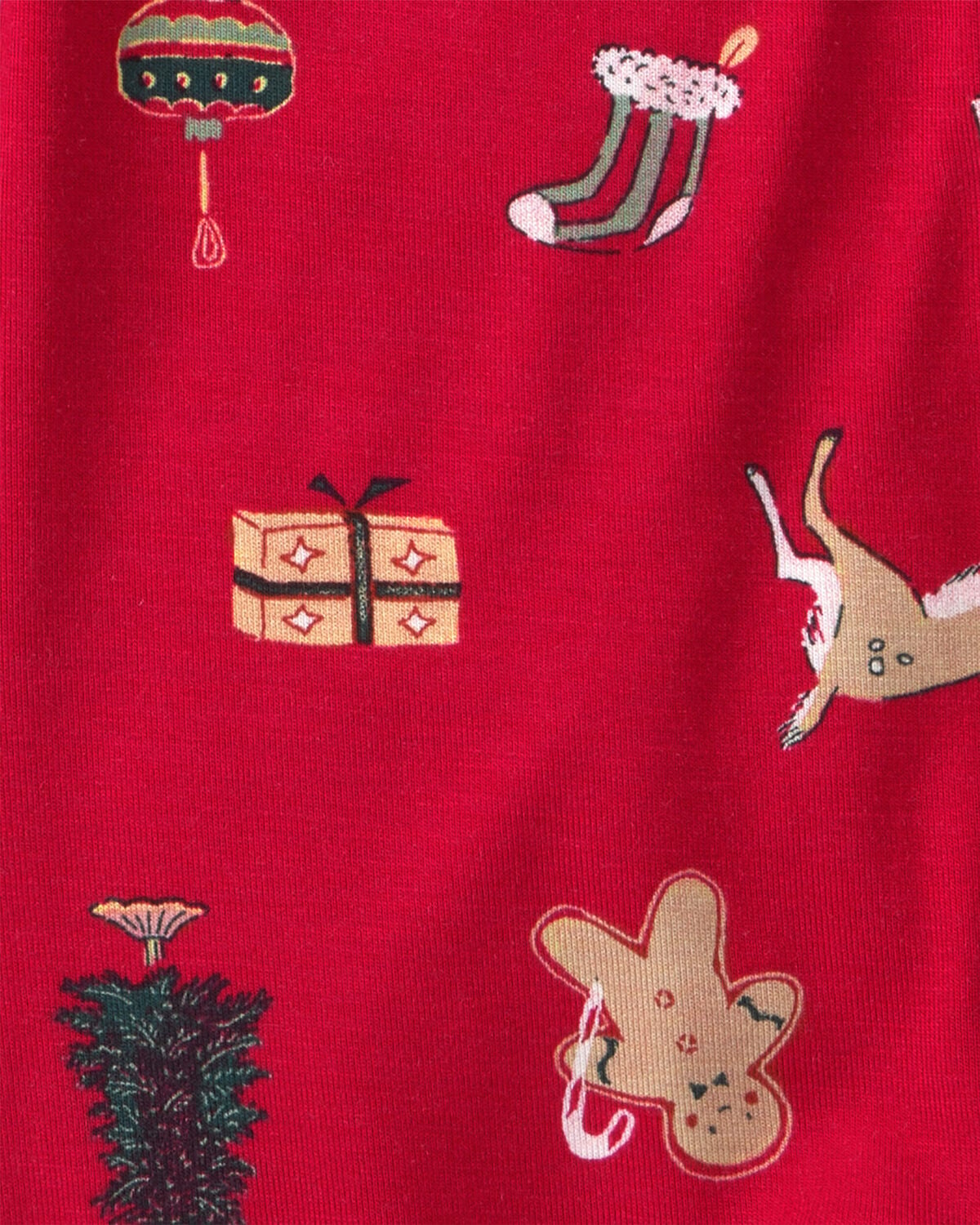 Baby Christmas PurelySoft™ 2-Way Zip Sleep & Play Pajamas - Red - Image 7