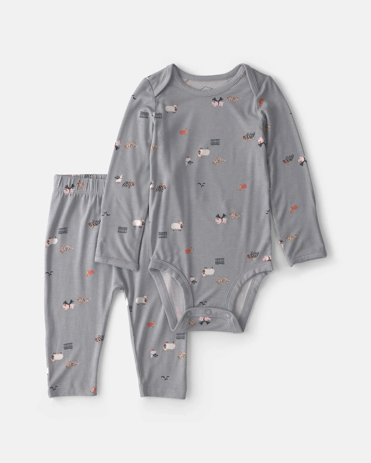 Baby 2-Piece Halloween PurelySoft™ Long-Sleeve Bodysuit & Pant Set - Grey