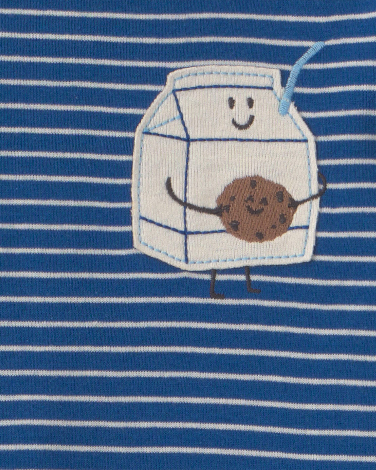 Baby Boy 4-Piece Milk & Cookies 100% Cotton Snug Fit Pajama Set - Blue - Image 2