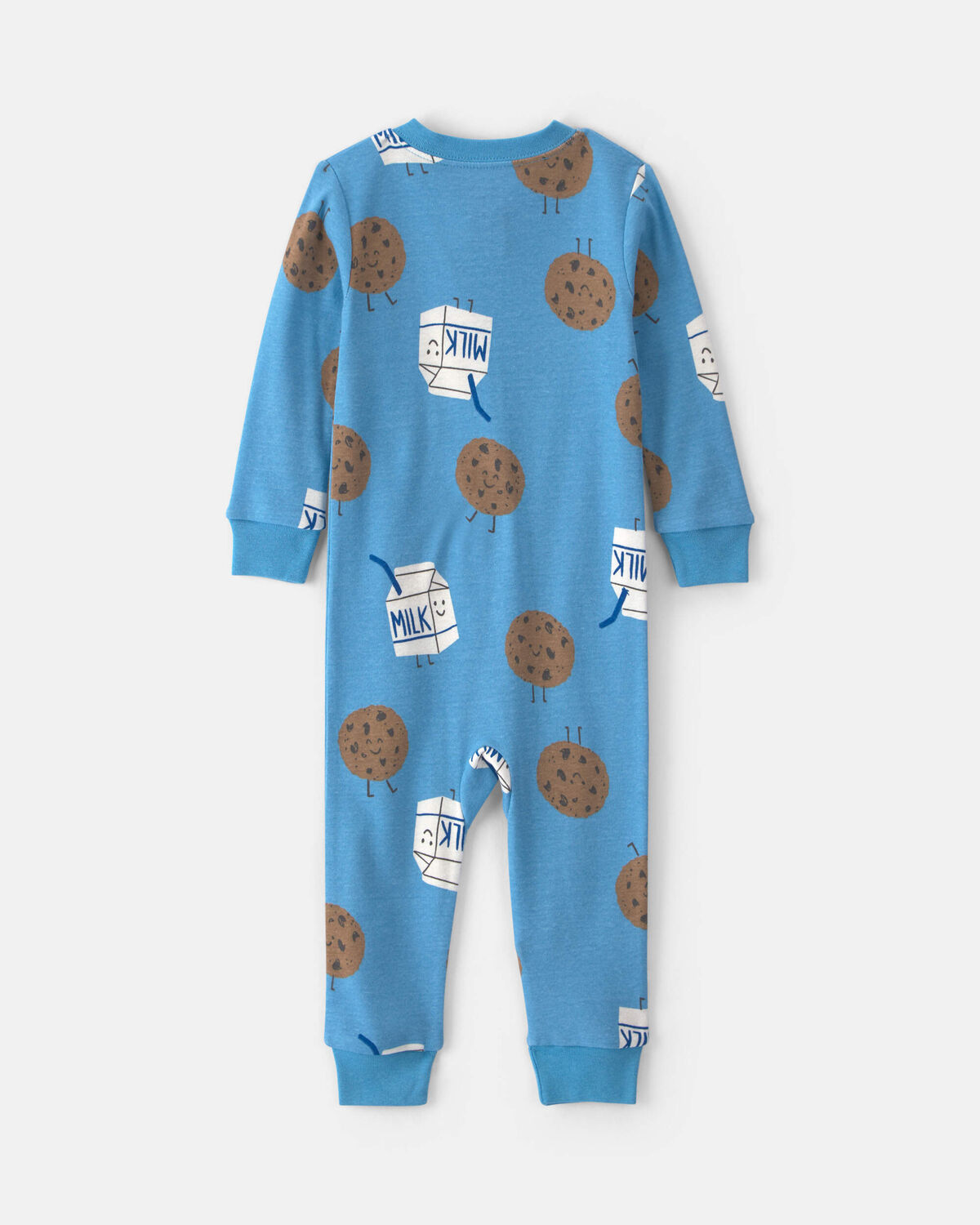 Baby Boy 1-Piece Milk & Cookies 100% Cotton Pajama - Blue - Image 2