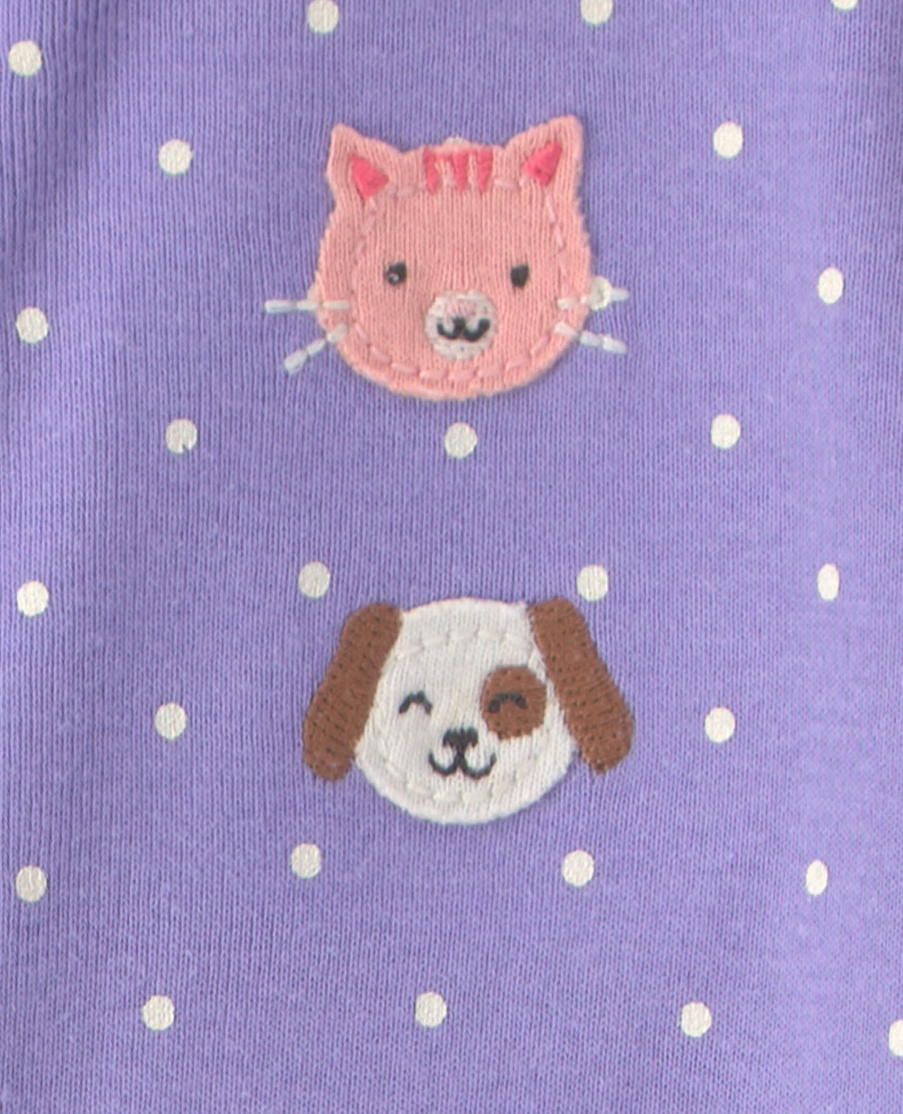 Baby Girl 1-Piece Pets 2-Way Zip 100% Cotton Snug Fit Footed Pajama - Purple - Image 5