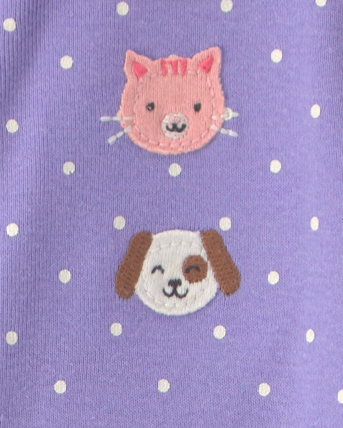 Baby Girl 1-Piece Pets 2-Way Zip 100% Cotton Snug Fit Footed Pajama - Purple - Image 4