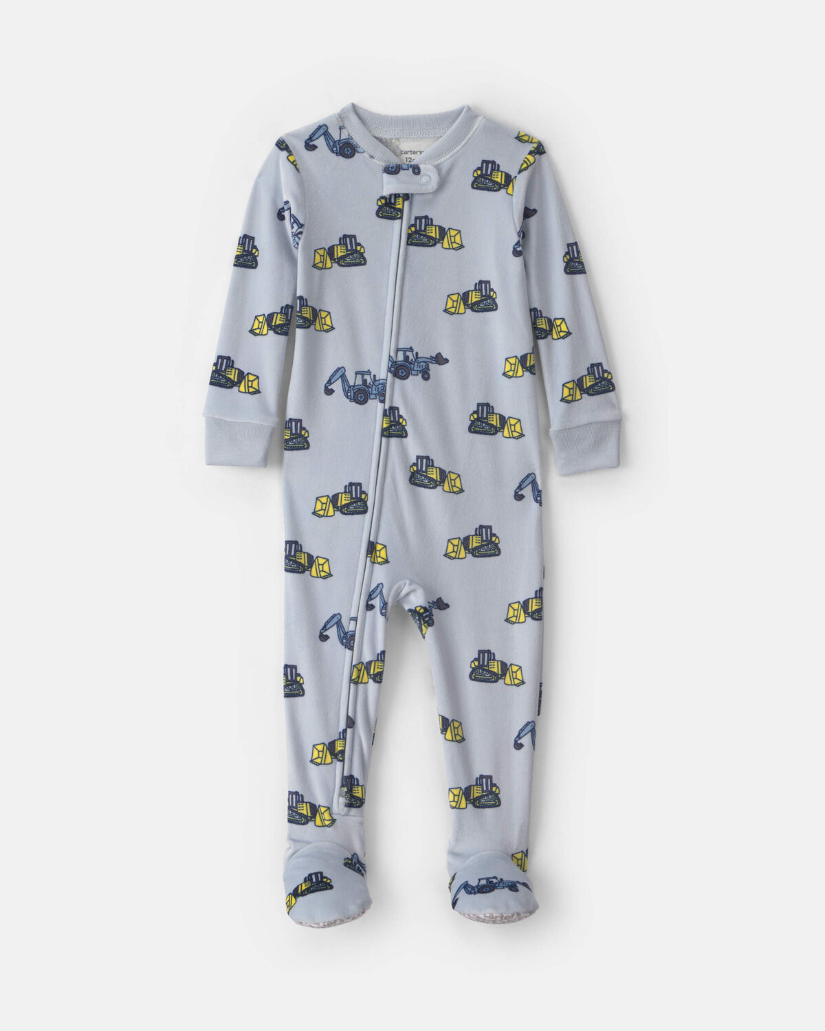 Baby Boy 1-Piece Construction 2-Way Zip DreamPlush Snug Fit Footed Pajama - Blue