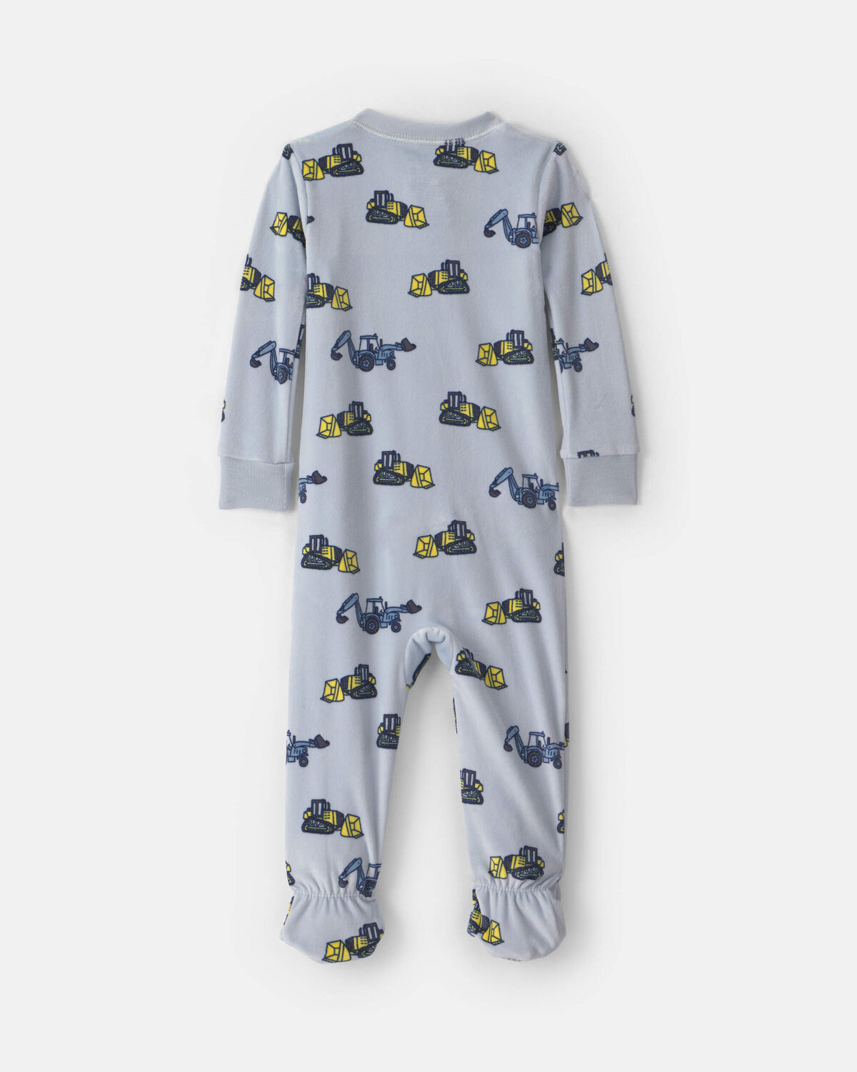 Baby Boy 1-Piece Construction 2-Way Zip DreamPlush Snug Fit Footed Pajama - Blue - Image 2