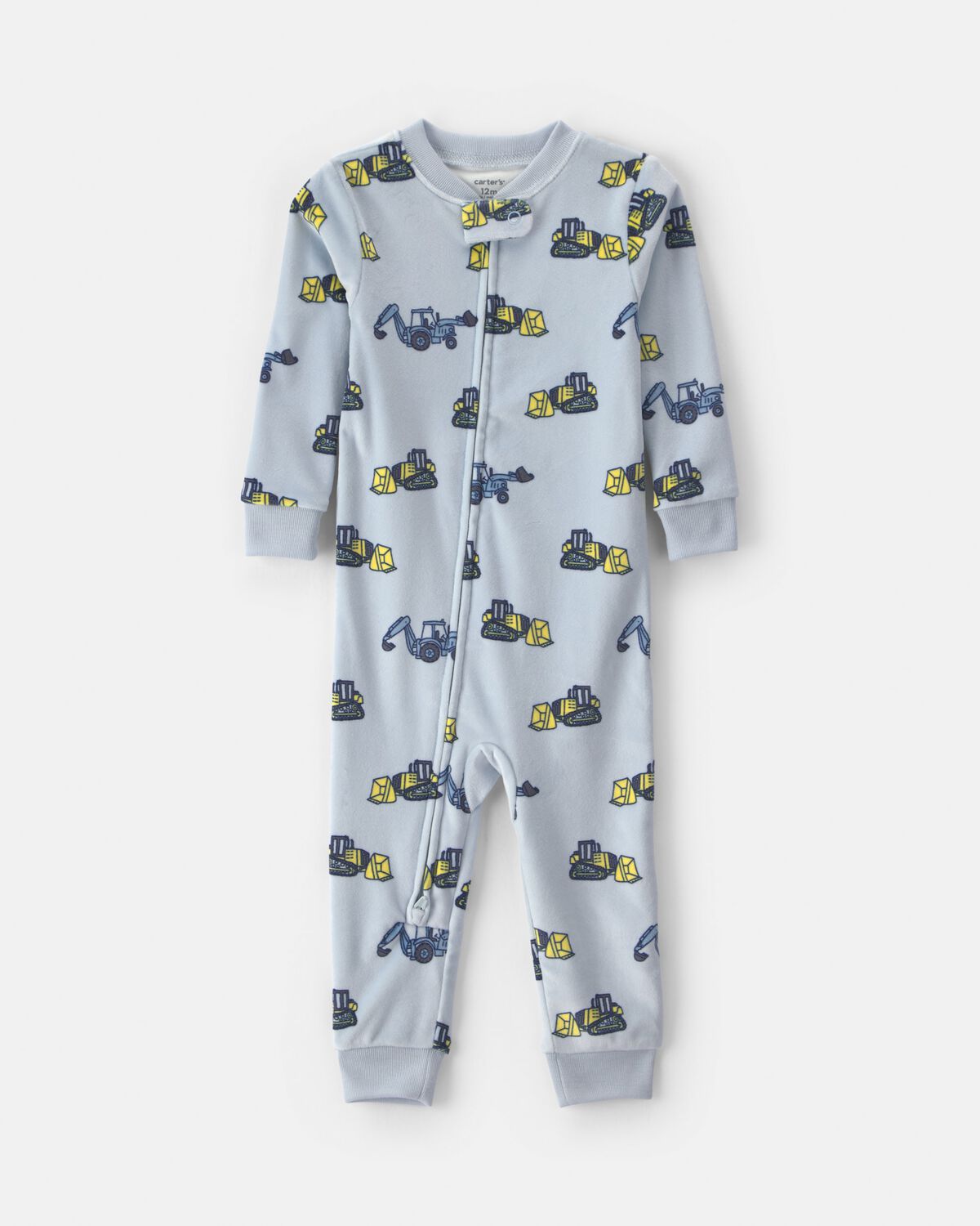 Baby Boy 1-Piece Construction 2-Way Zip DreamPlush Snug Fit Pajama - Blue