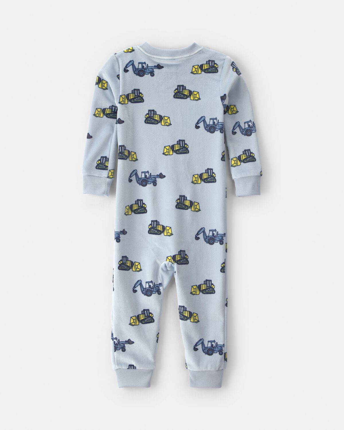 Baby Boy 1-Piece Construction 2-Way Zip DreamPlush Snug Fit Pajama - Blue - Image 2