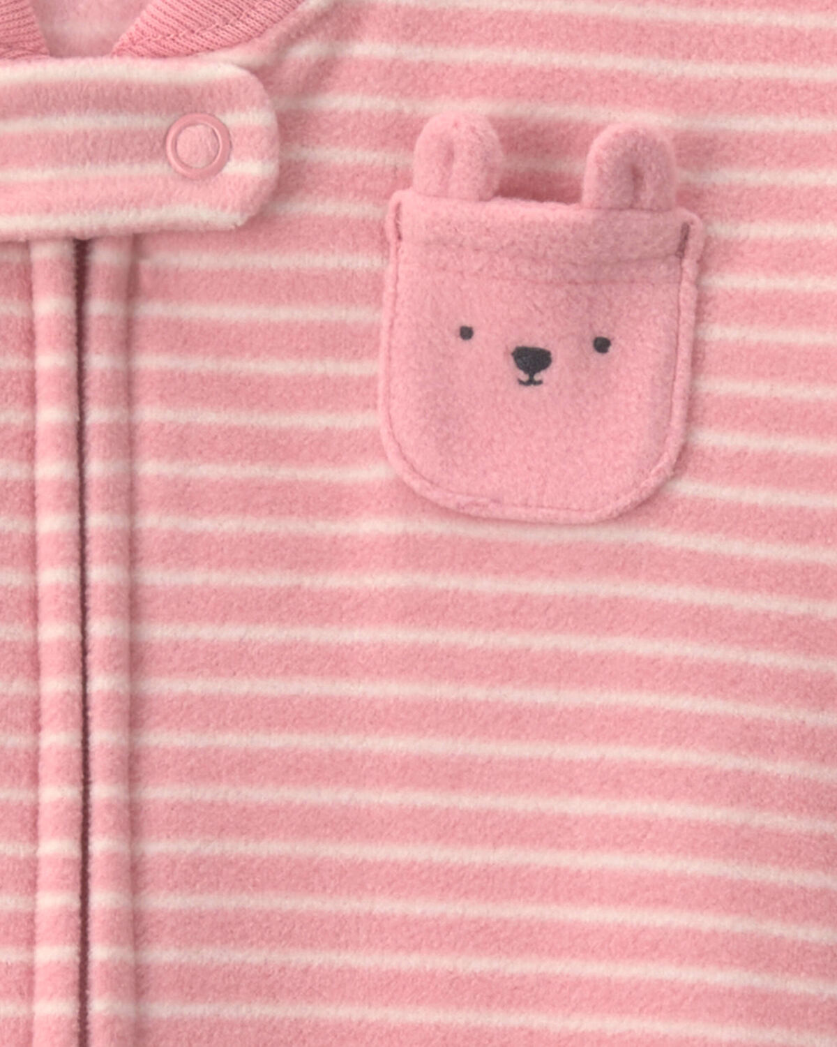 Baby Girl Striped Fleece Sleep Bag - Pink - Image 3