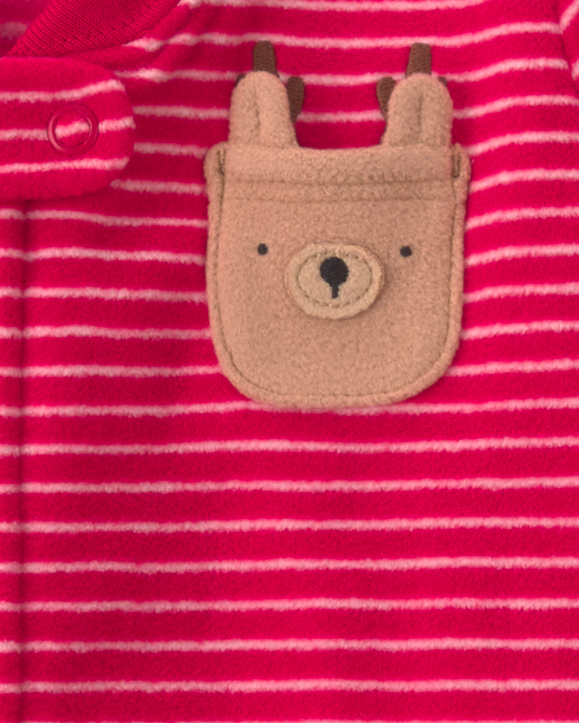 Baby Christmas Reindeer Striped Fleece Sleep Bag - Red - Image 4