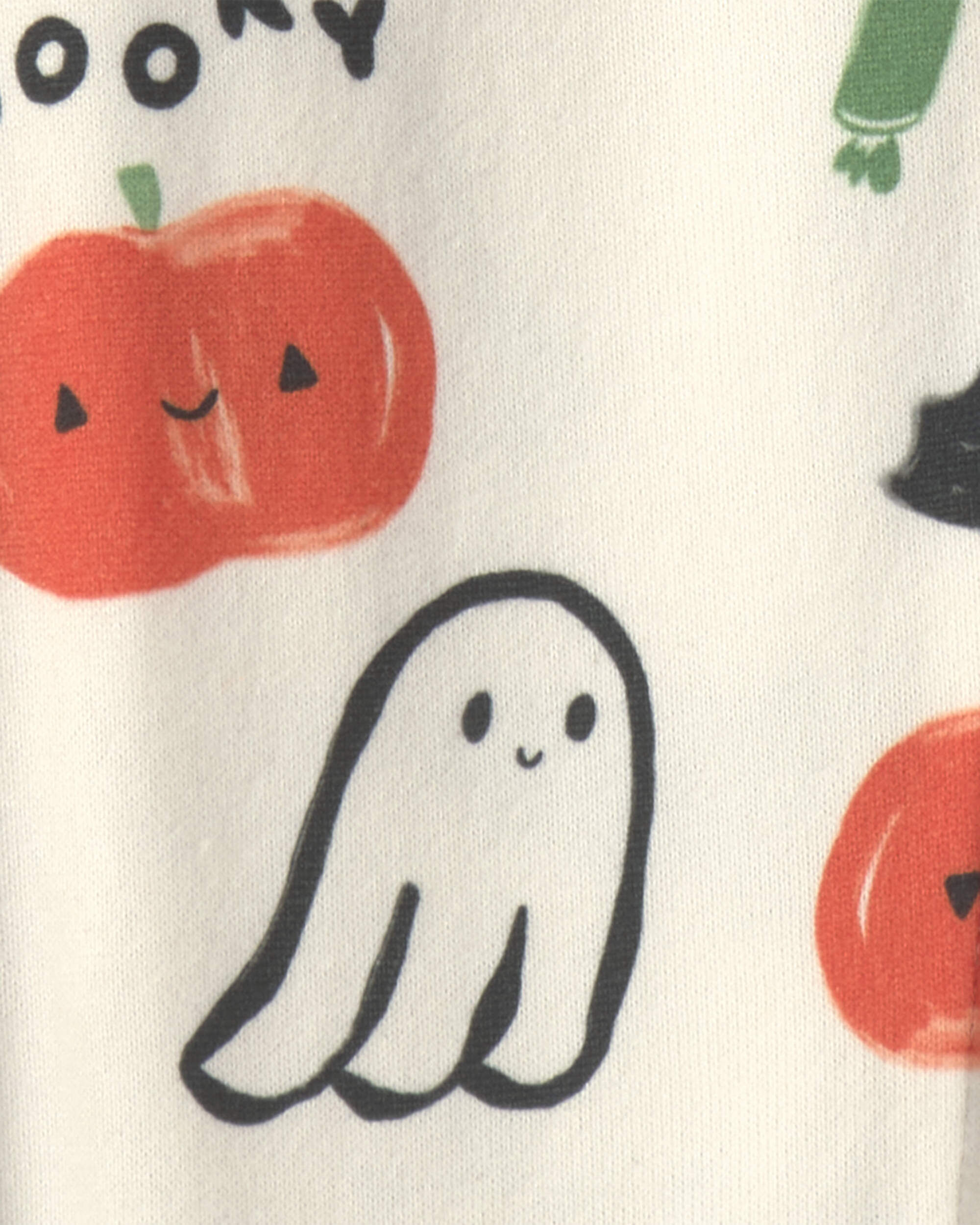 Baby Halloween Print 1-Piece Footed Pajama - Cream - Image 5