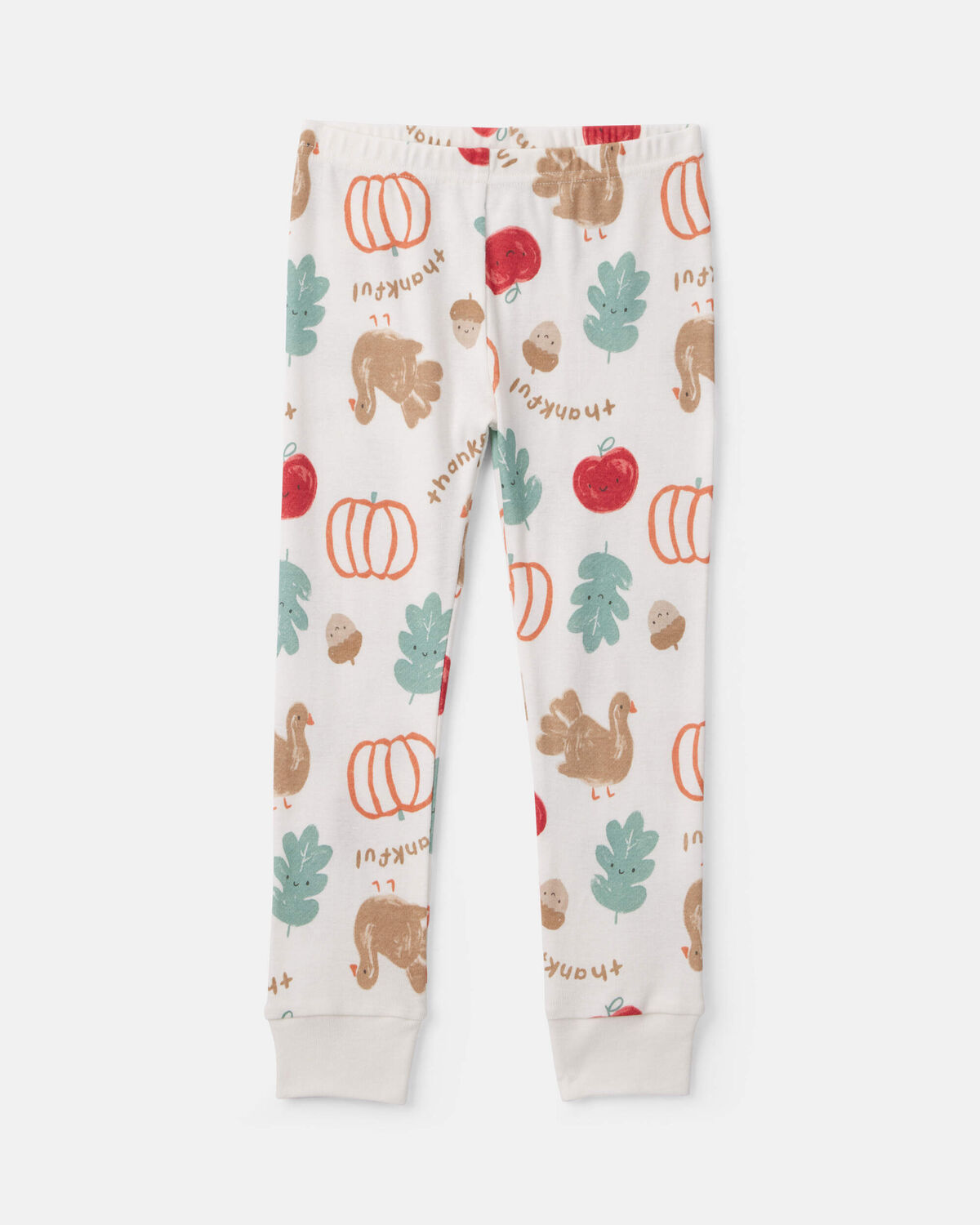 Baby 2-Piece Thanksgiving 100% Cotton Snug Fit Pajama Set - Cream - Image 2