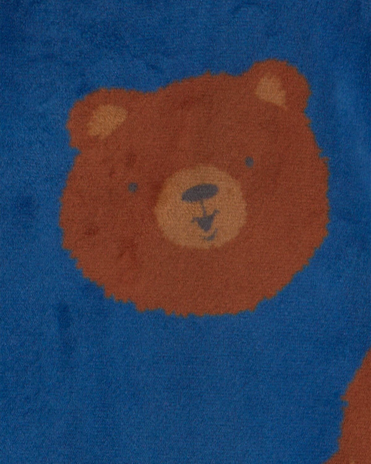 Baby Boy 1-Piece Bear 2-Way Zip DreamPlush Snug Fit Footed Pajama - Navy Blue - Image 5