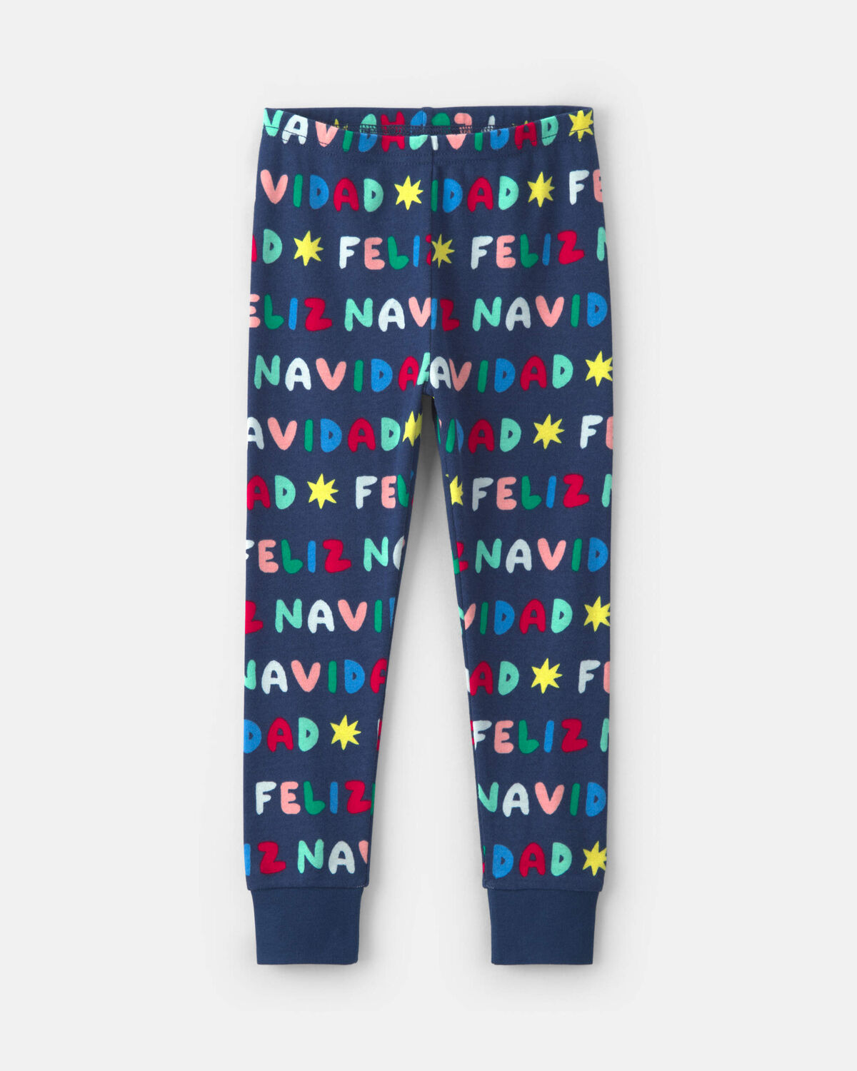 Baby 2-Piece 'Feliz Navidad' Christmas 100% Cotton Snug Fit Pajama Set - Navy Blue - Image 2