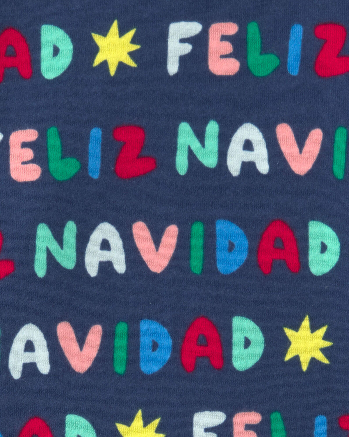 Baby 2-Piece 'Feliz Navidad' Christmas 100% Cotton Snug Fit Pajama Set - Navy Blue - Image 3
