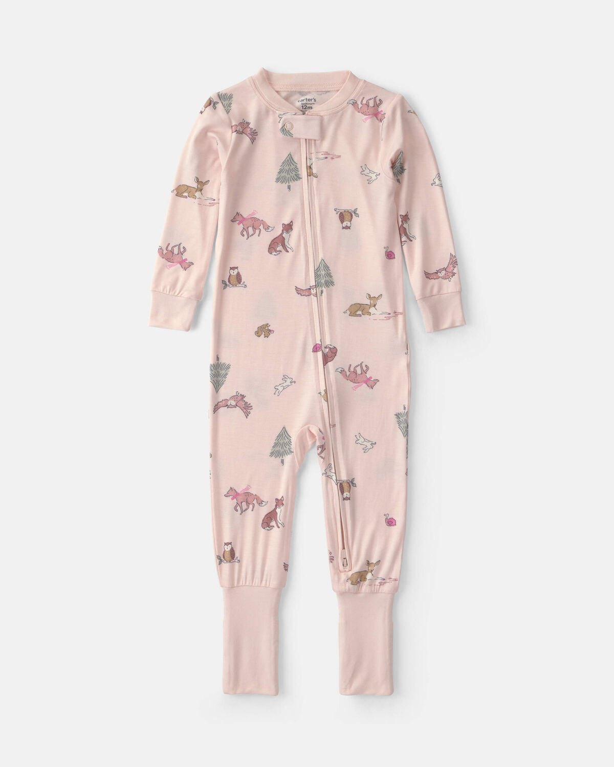 Baby Girl 1-Piece Woodland PurelySoft™ Snug Fit Pajama - Pink - Image 2