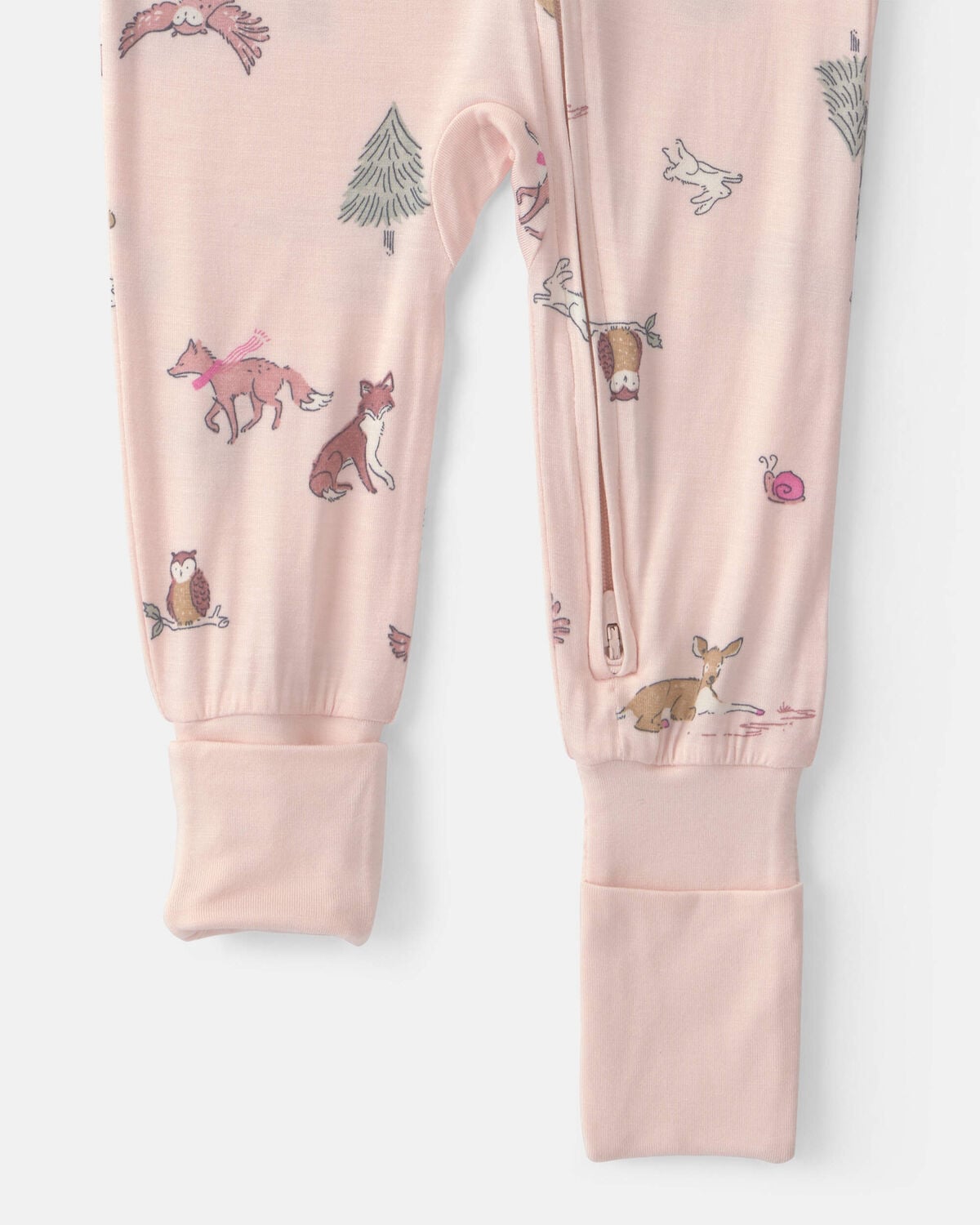 Baby Girl 1-Piece Woodland PurelySoft™ Snug Fit Pajama - Pink - Image 3