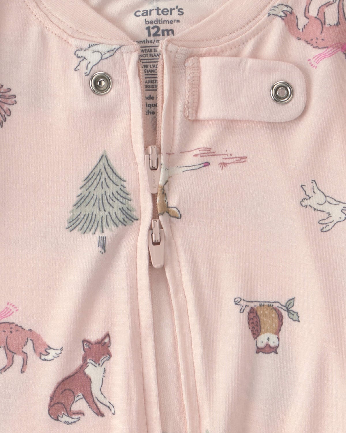 Baby Girl 1-Piece Woodland PurelySoft™ Snug Fit Pajama - Pink - Image 6