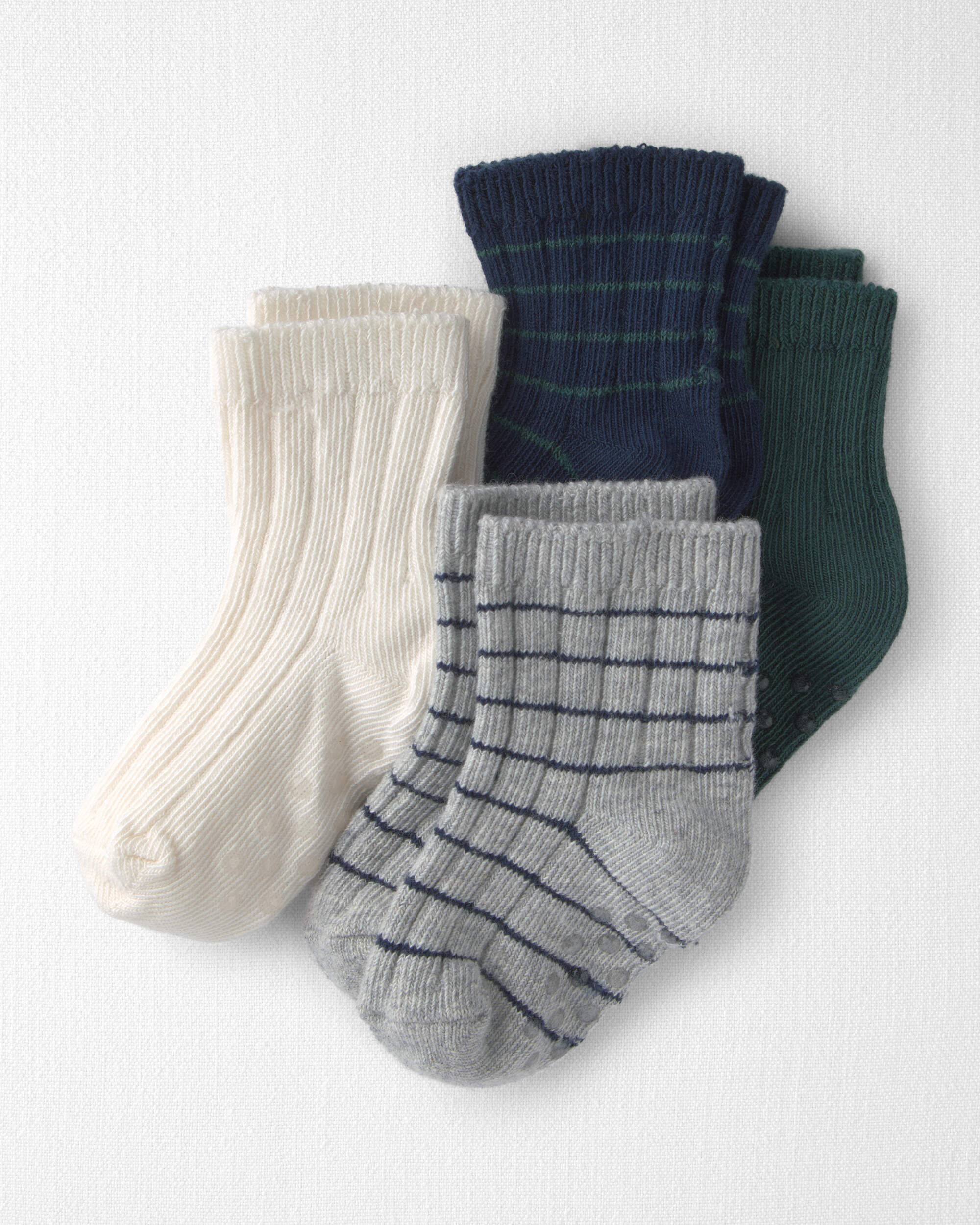 Baby 4-Pack No-Slip Ankle Socks Made with Organic Cotton - Image 4