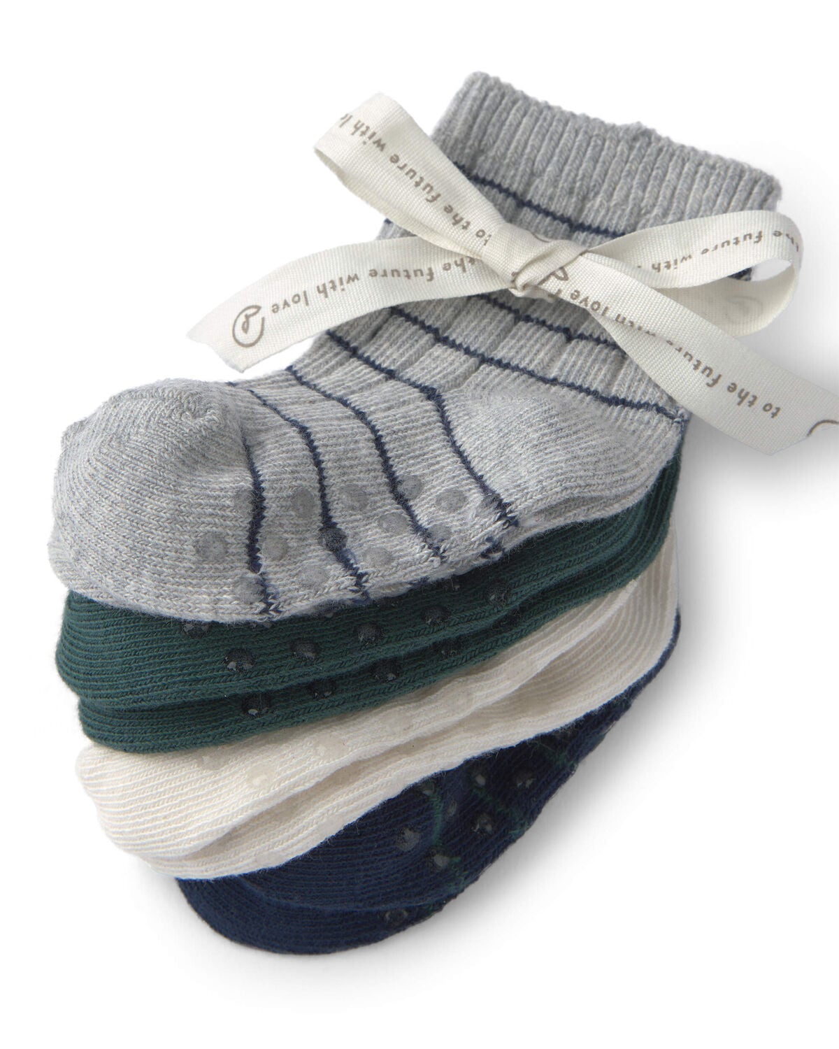 Baby 4-Pack No-Slip Ankle Socks Made with Organic Cotton - Image 2