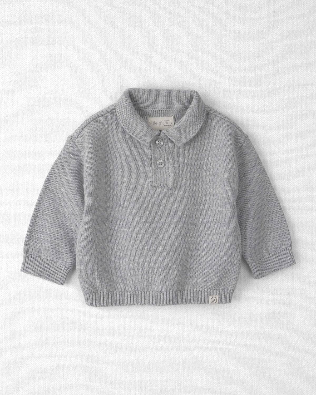 Baby Boy Organic Cotton Sweater Knit Polo