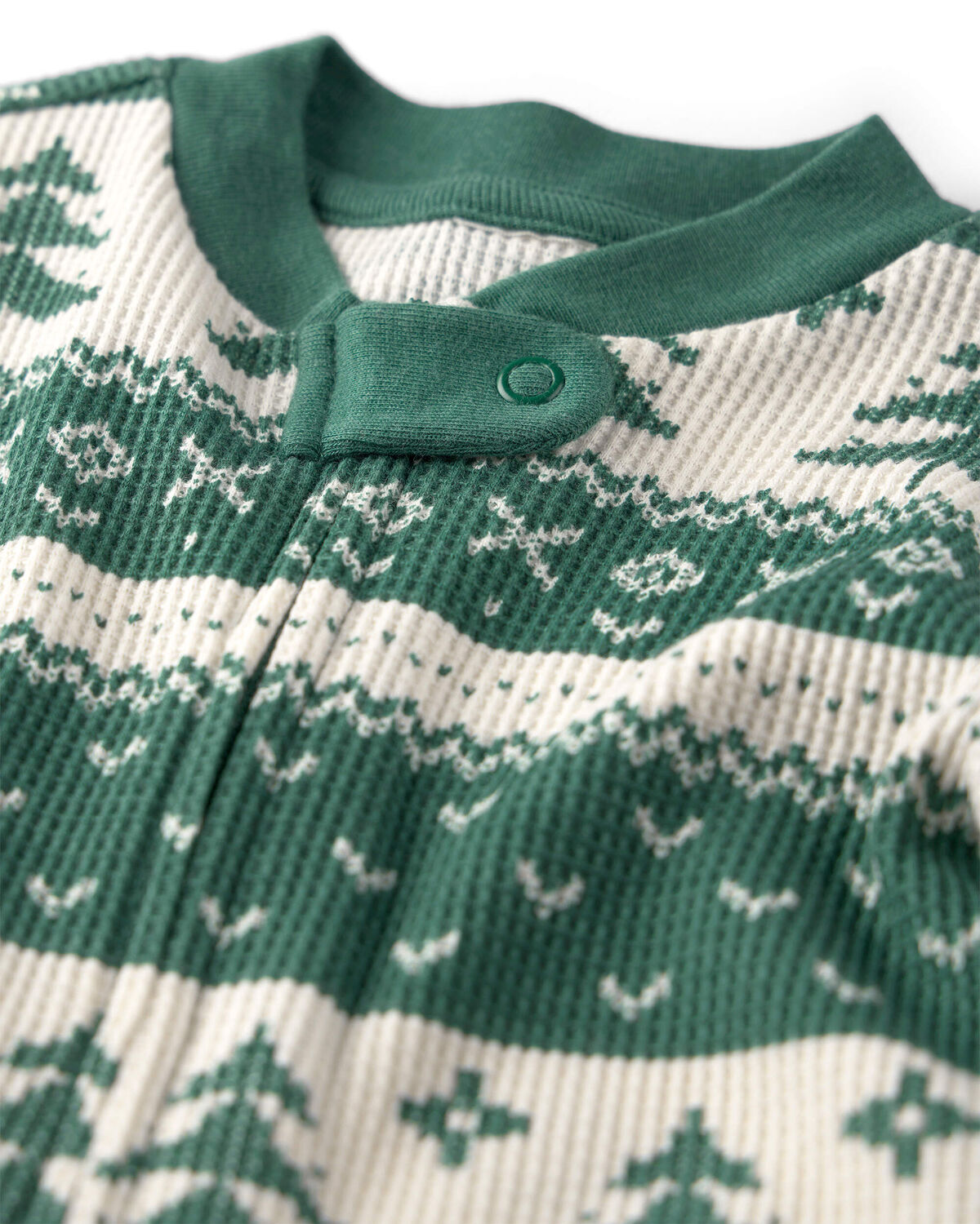 Baby Fair Isle Waffle Knit Sleep & Play Pajamas Made with Organic Cotton - Image 3