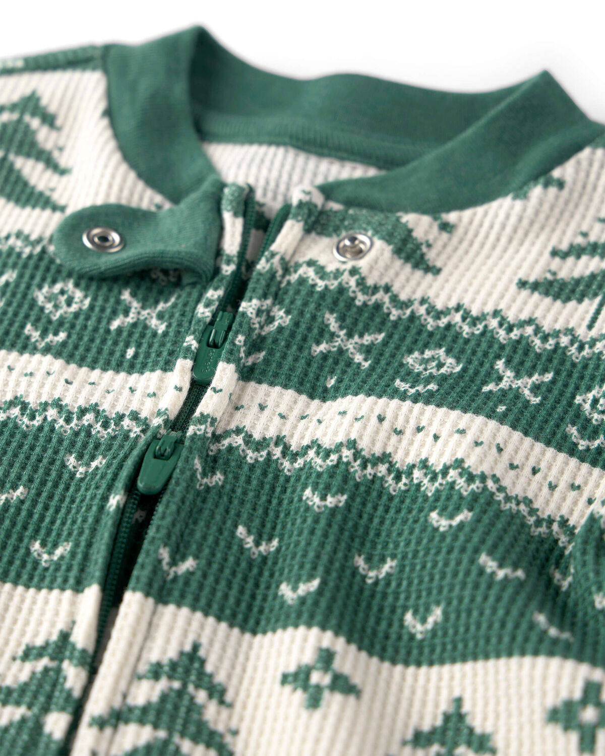 Baby Fair Isle Waffle Knit Sleep & Play Pajamas Made with Organic Cotton - Image 4