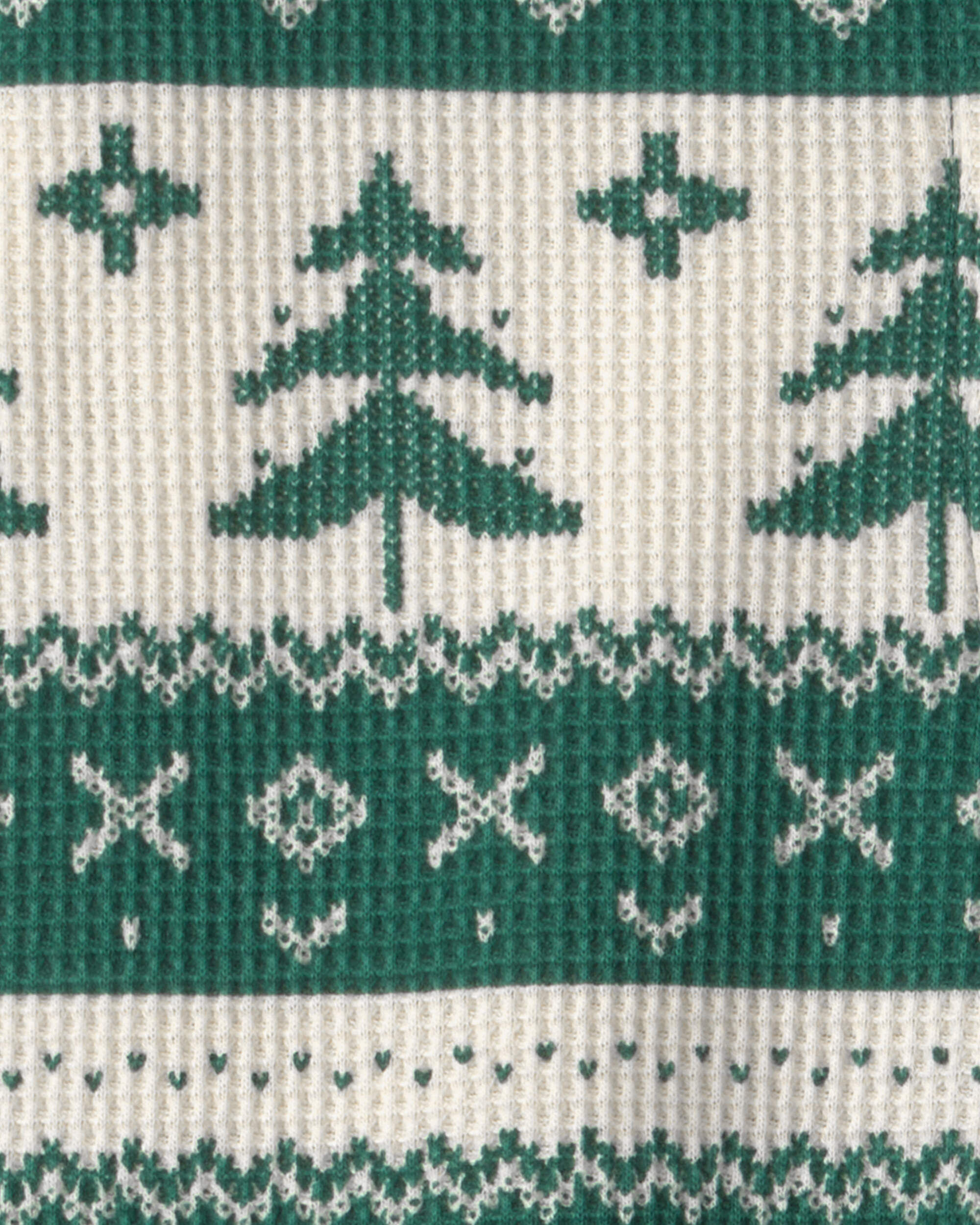 Baby Fair Isle Waffle Knit Sleep & Play Pajamas Made with Organic Cotton - Image 5