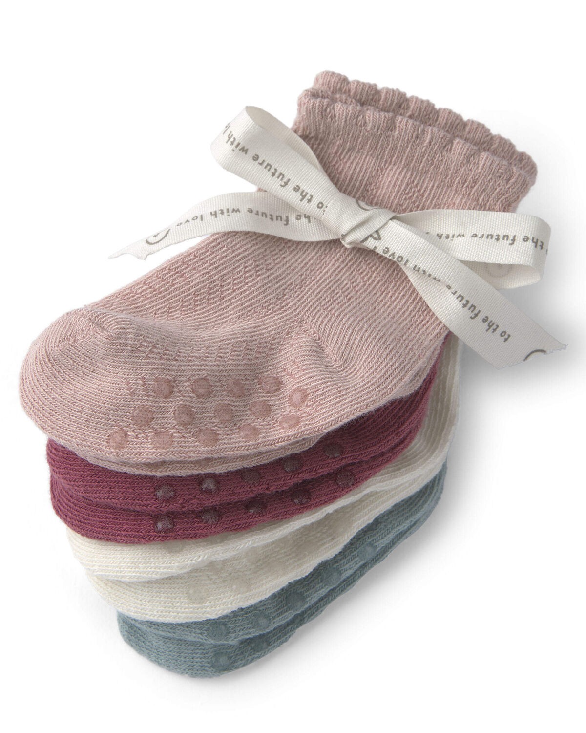 Baby Girl 4-Pack No-Slip Ankle Socks Made with Organic Cotton - Image 2