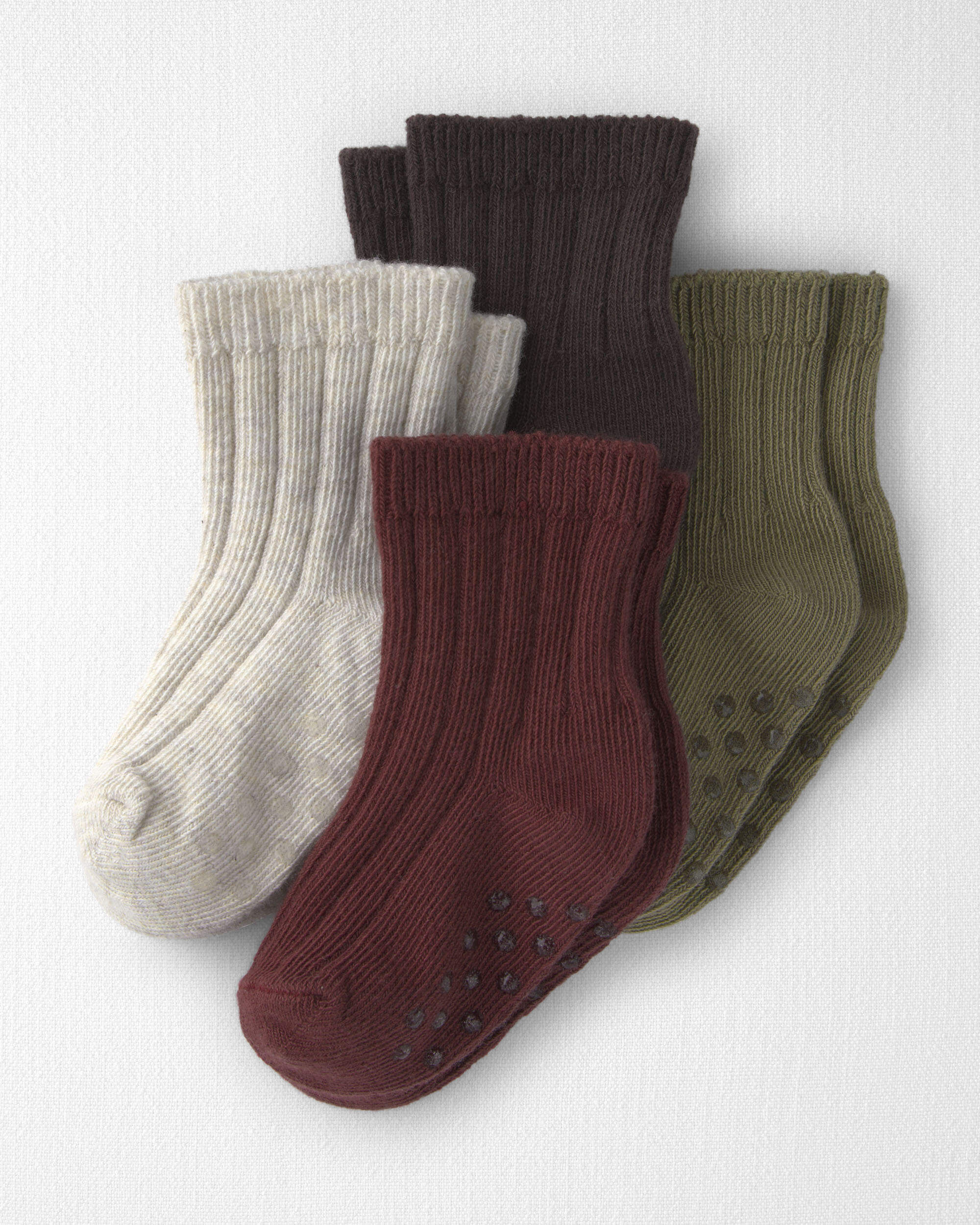 Baby 4-Pack No-Slip Ankle Socks Made with Organic Cotton - Image 3