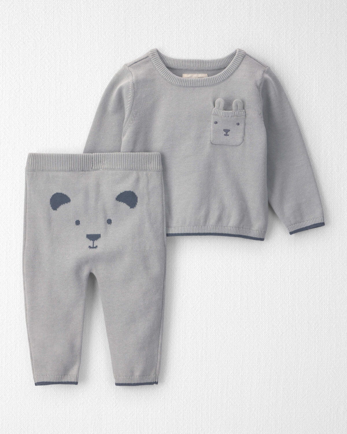 Baby 2-Piece Organic Cotton Sweater Knit Top & Pant Set