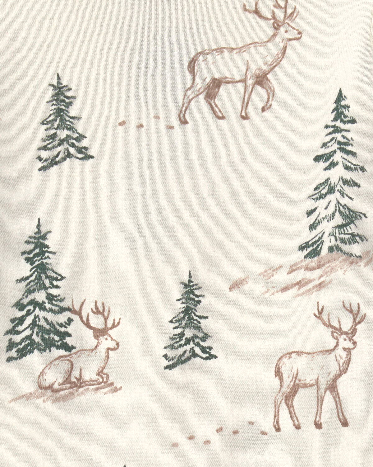 Baby 2-Piece Organic Cotton Pajamas in Reindeer Forest - Image 3