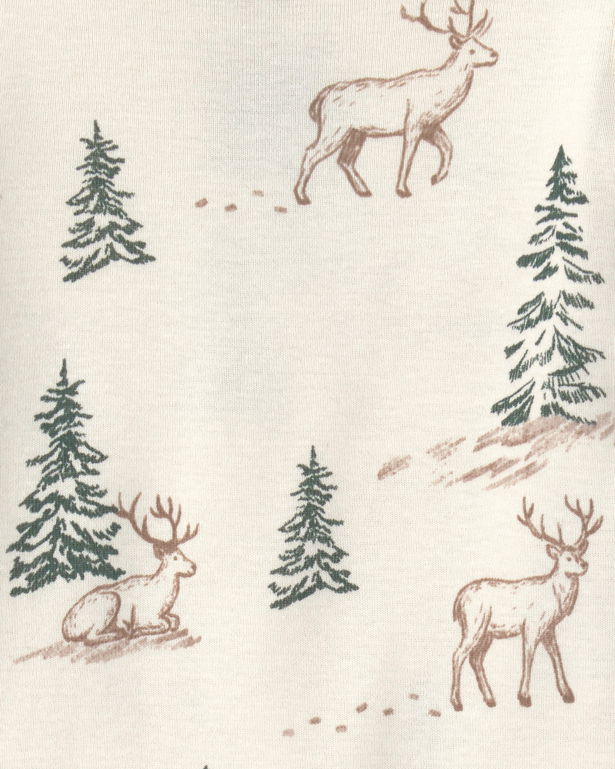 Baby 2-Piece Organic Cotton Pajamas in Reindeer Forest - Image 4