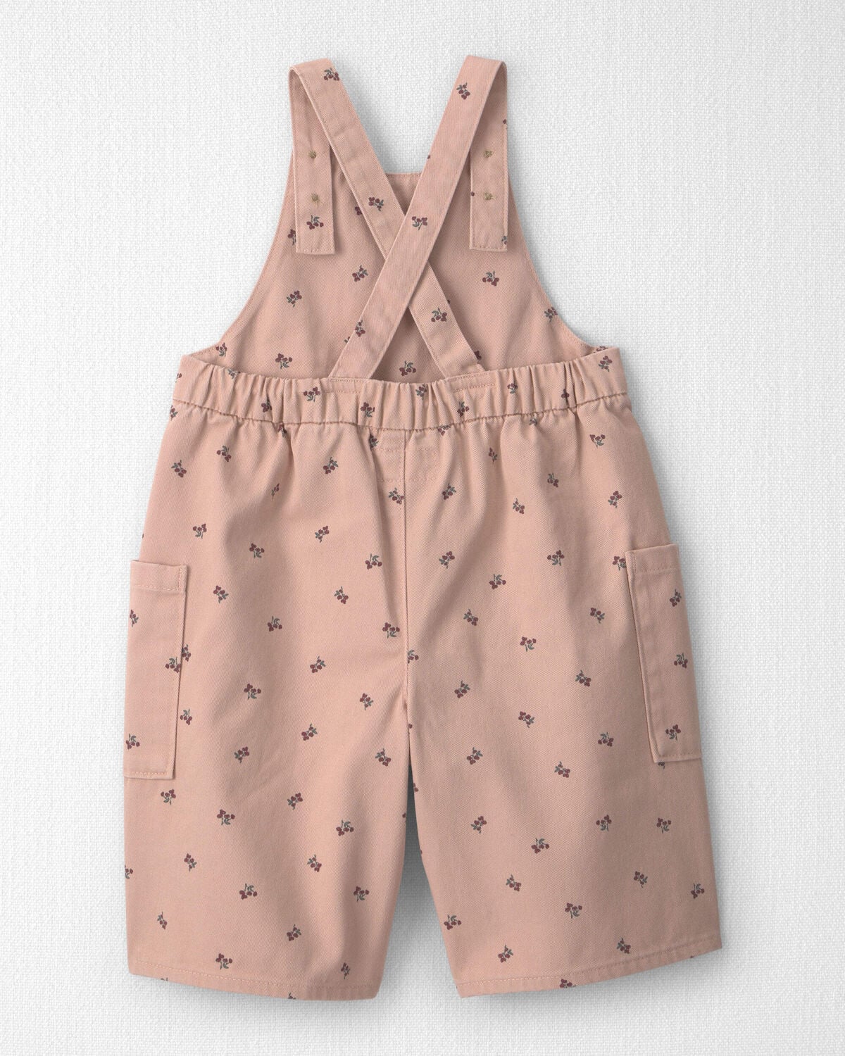 Baby Girl Organic Cotton Twill Wide Leg Overalls - Image 2