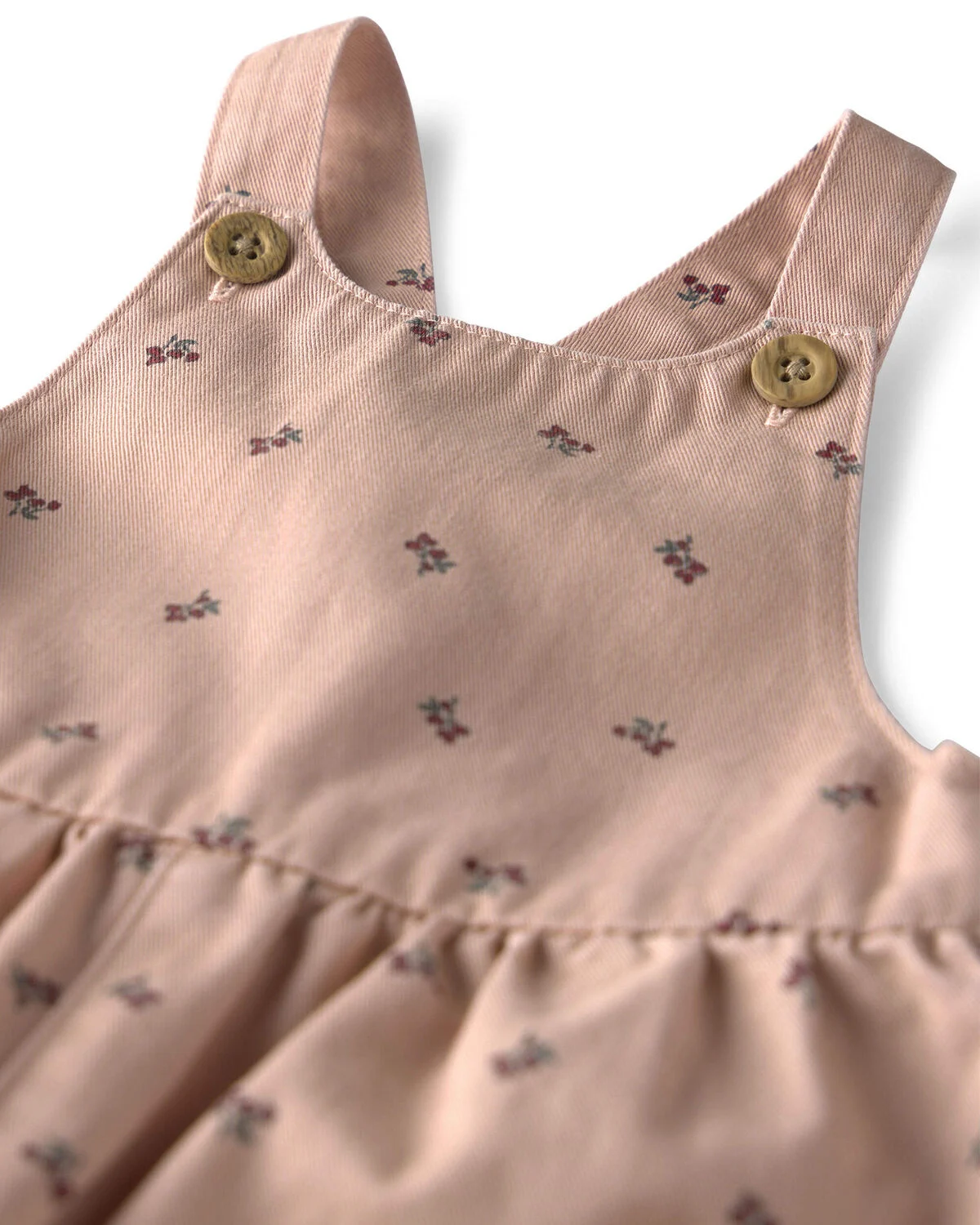 Baby Girl Organic Cotton Twill Wide Leg Overalls - Image 3