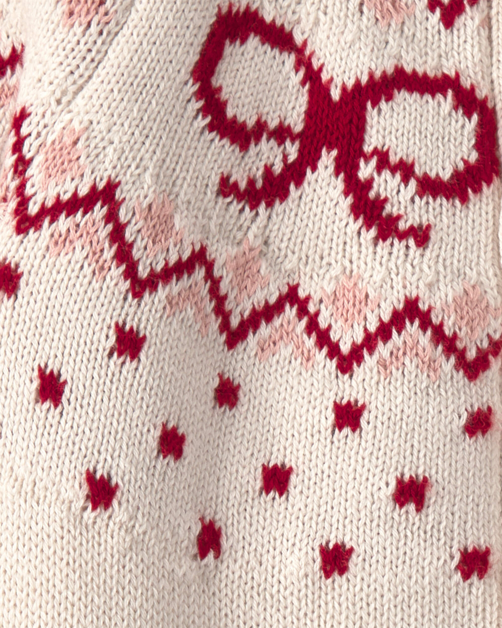 Baby Girl Organic Cotton Fair Isle Sweater Knit Jumpsuit - Image 5