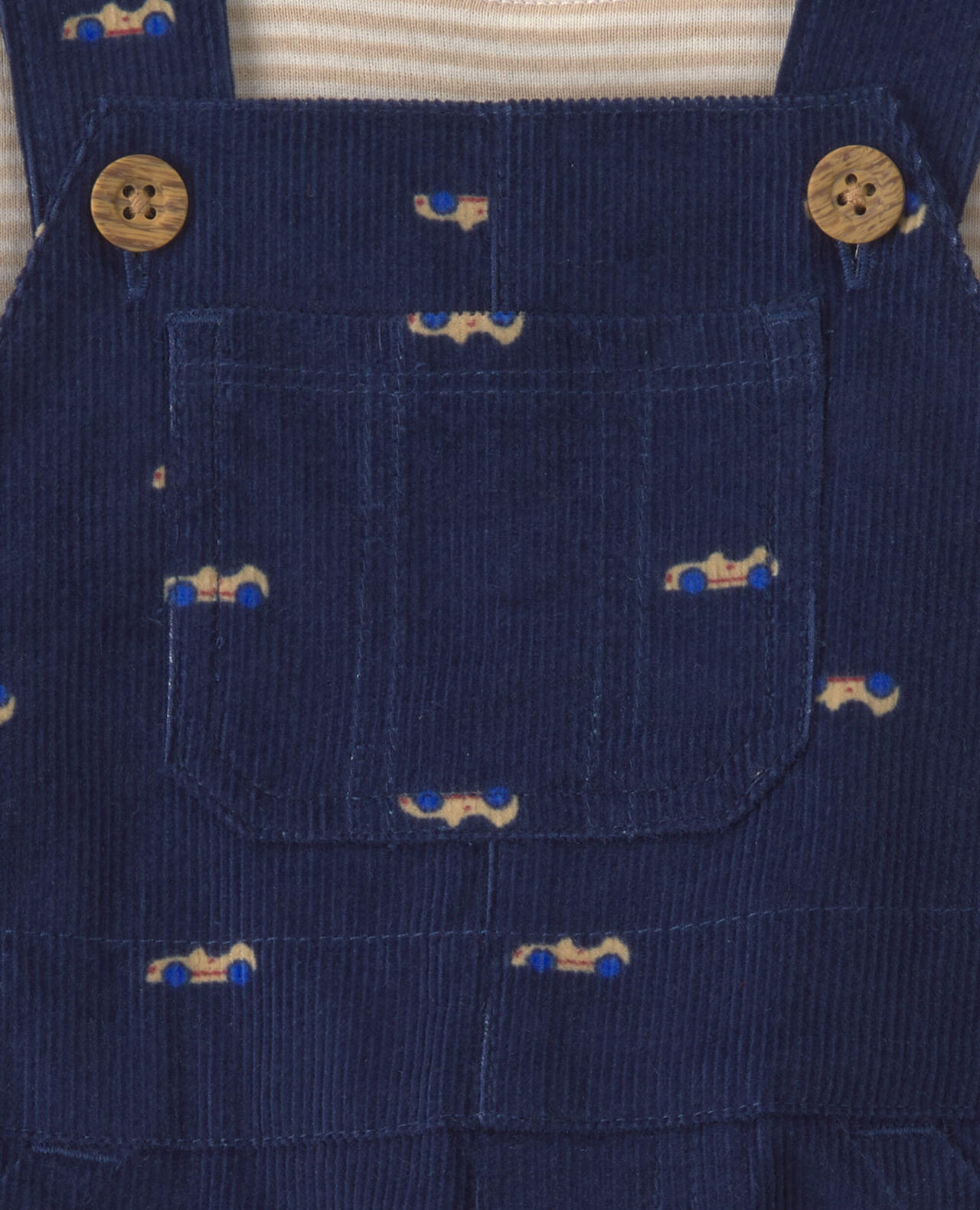 Baby Boy 2-Piece Wolf Long-Sleeve Overall Set - Blue/Cream - Image 8