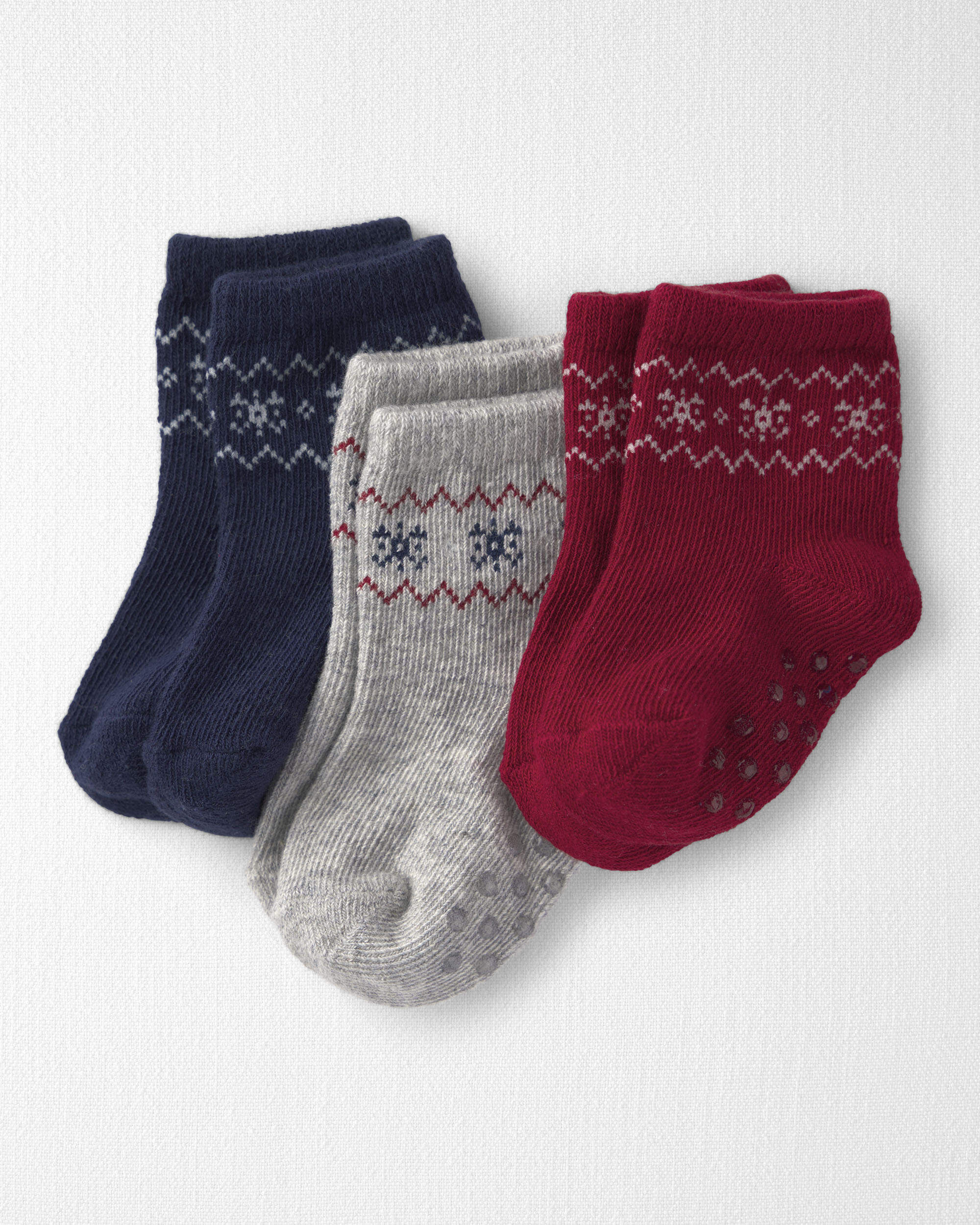 Baby 3-Pack No-Slip Ankle Socks Made with Organic Cotton - Image 3