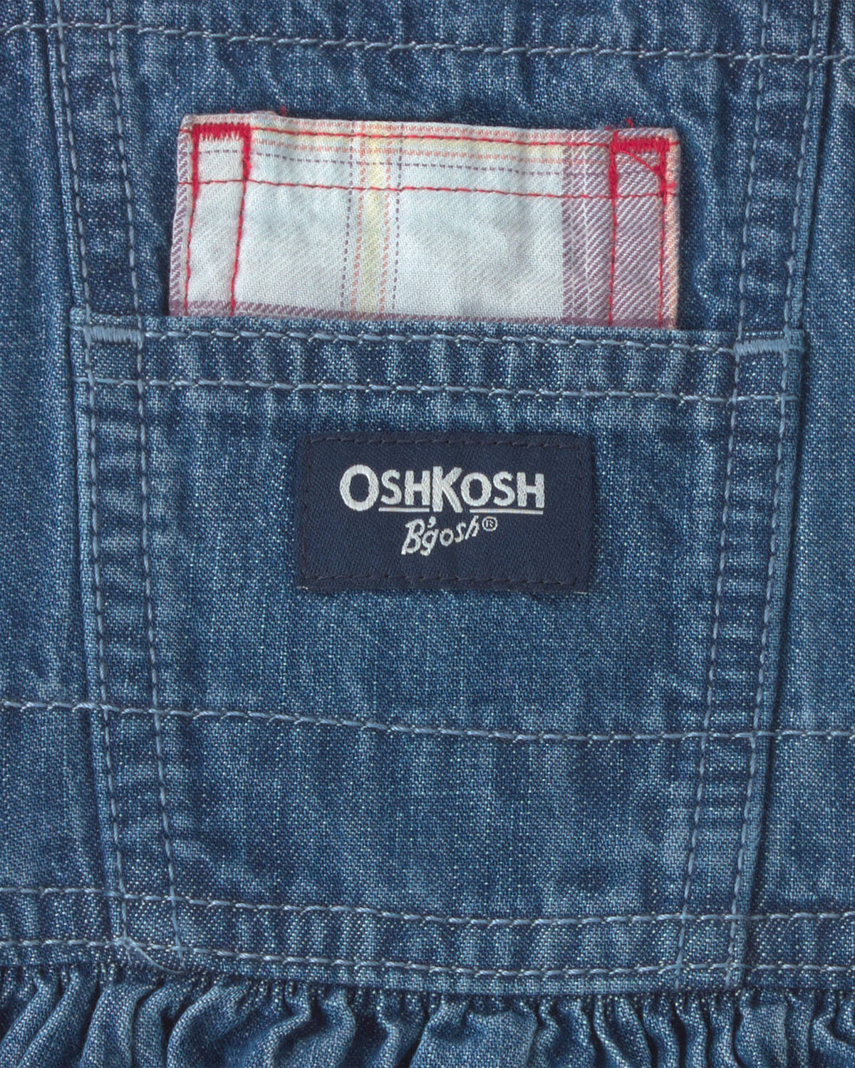 Baby Girl Chambray Denim Skirtall - Medium Wash - Image 3