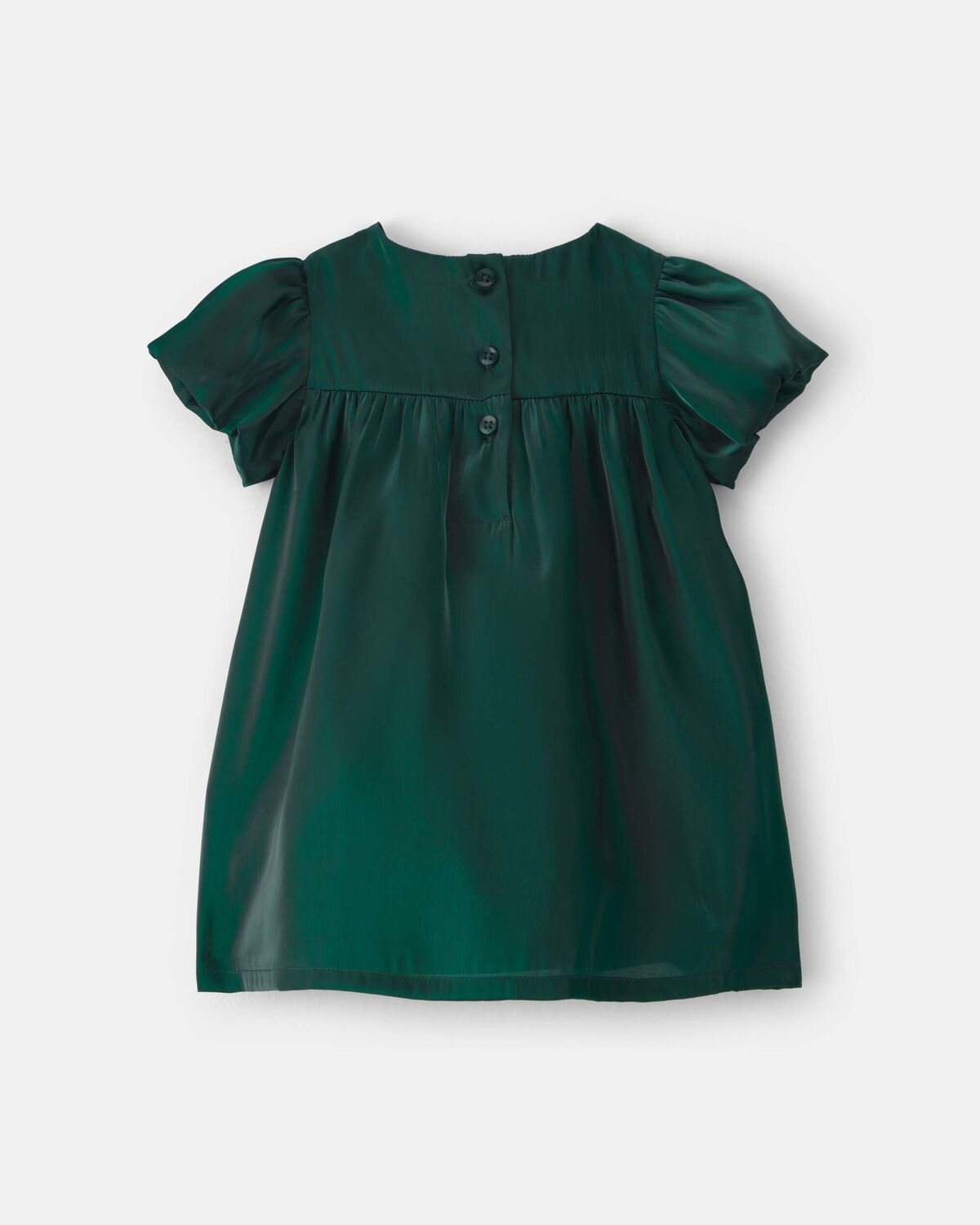 Baby Girl Poplin Short-Sleeve Dress - Green - Image 2