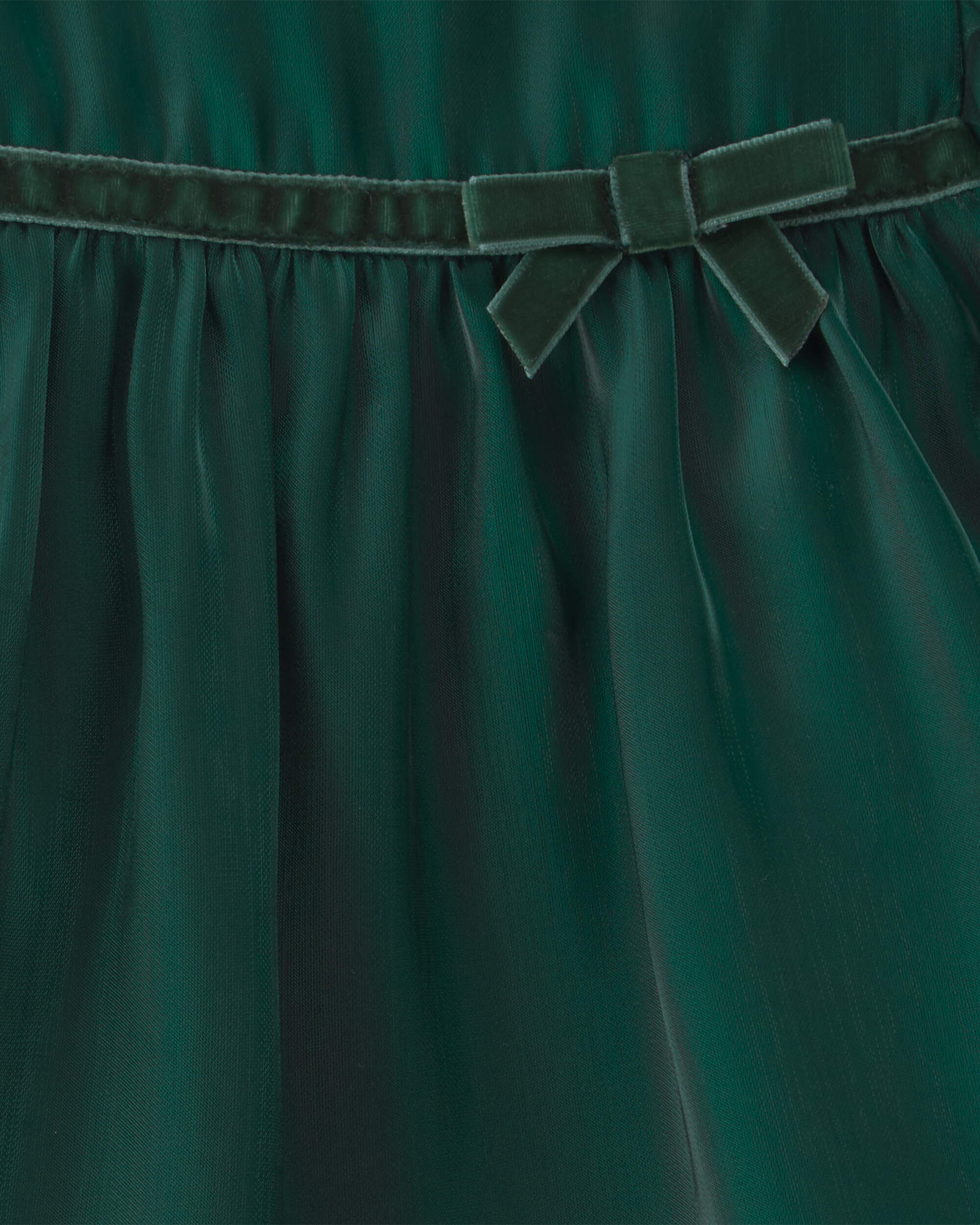 Baby Girl Poplin Short-Sleeve Dress - Green - Image 5