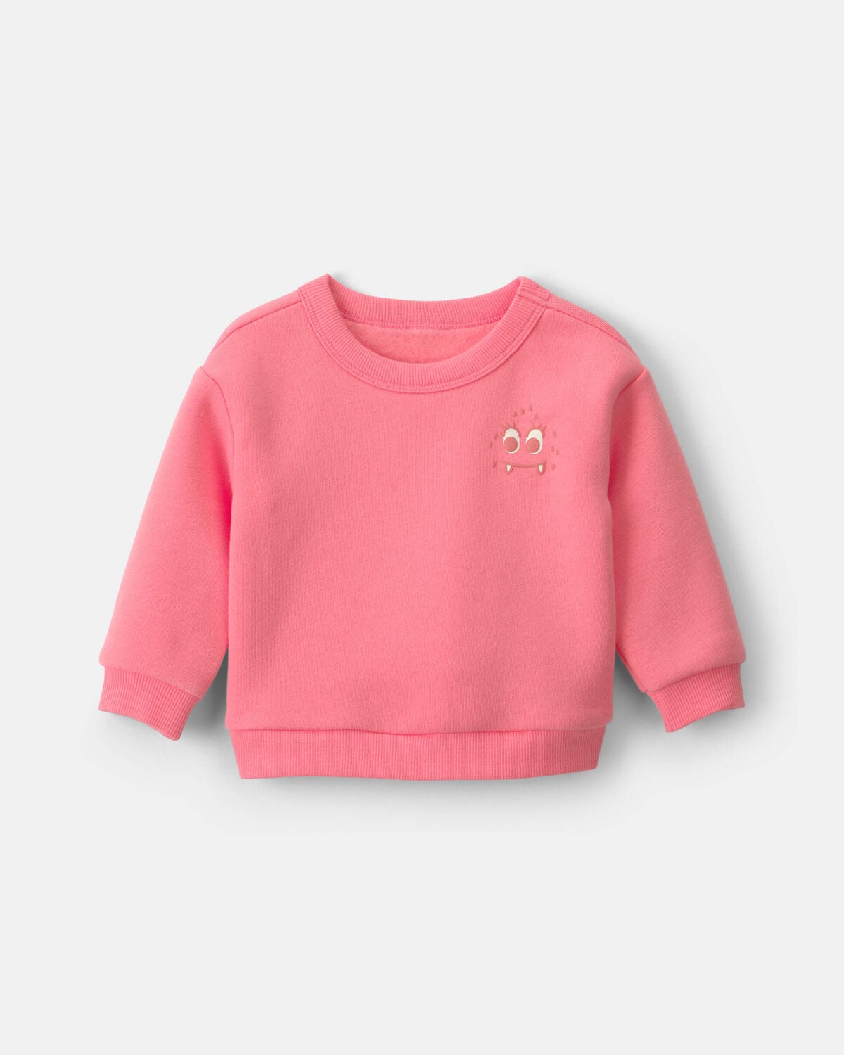 Baby Girl Monster Fleece Pullover Sweatshirt - Pink