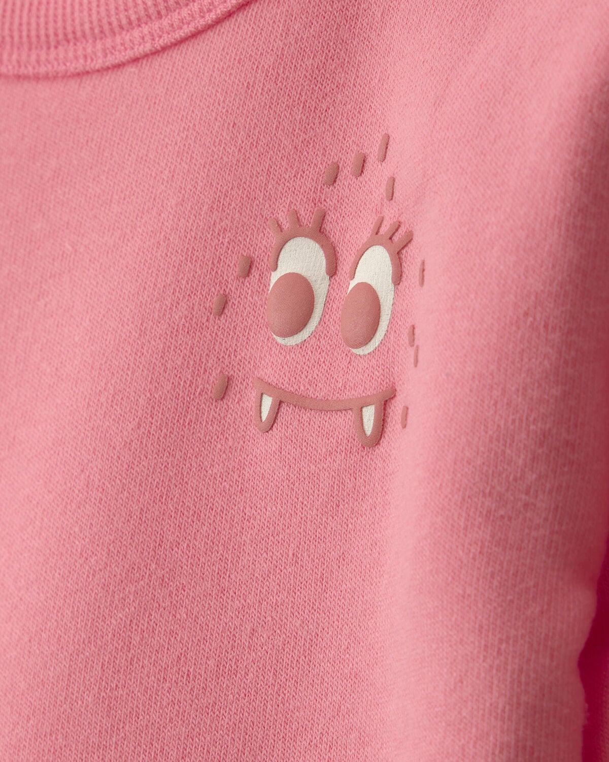 Baby Girl Monster Fleece Pullover Sweatshirt - Pink - Image 2